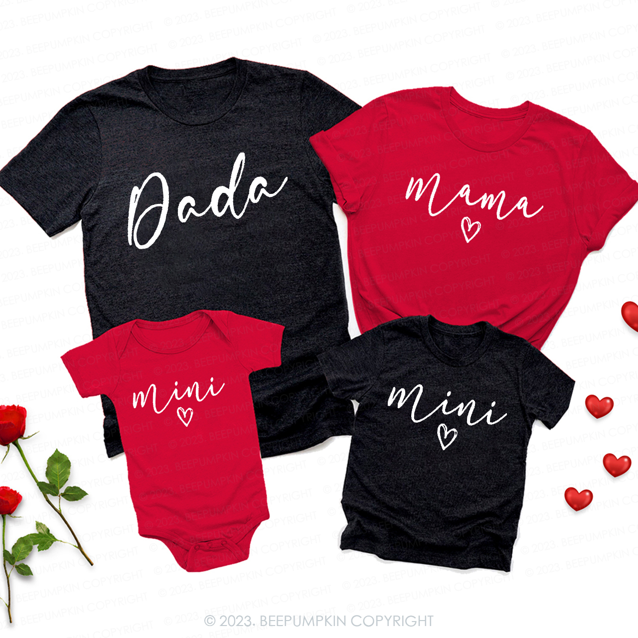 Customized Name Valentine's Day Family Matching Shirts
