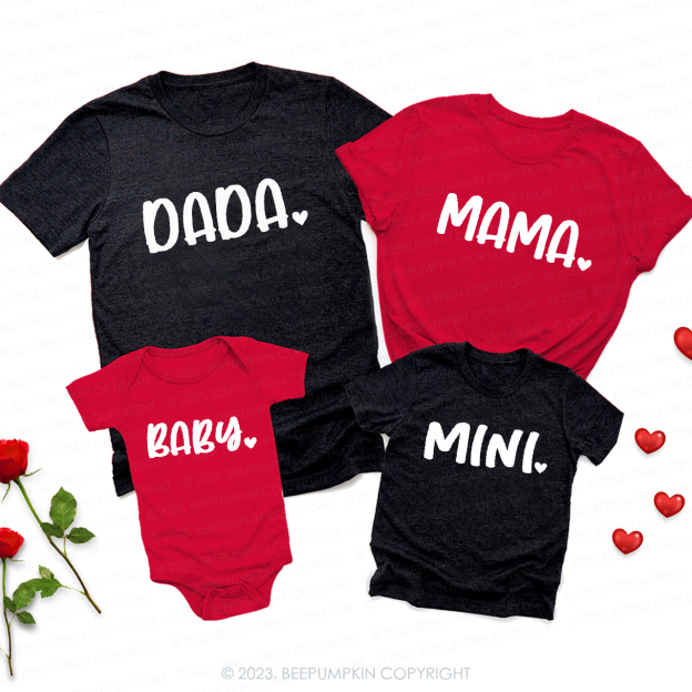 Personalized Valentine's Day Family Matching Shirts With Name