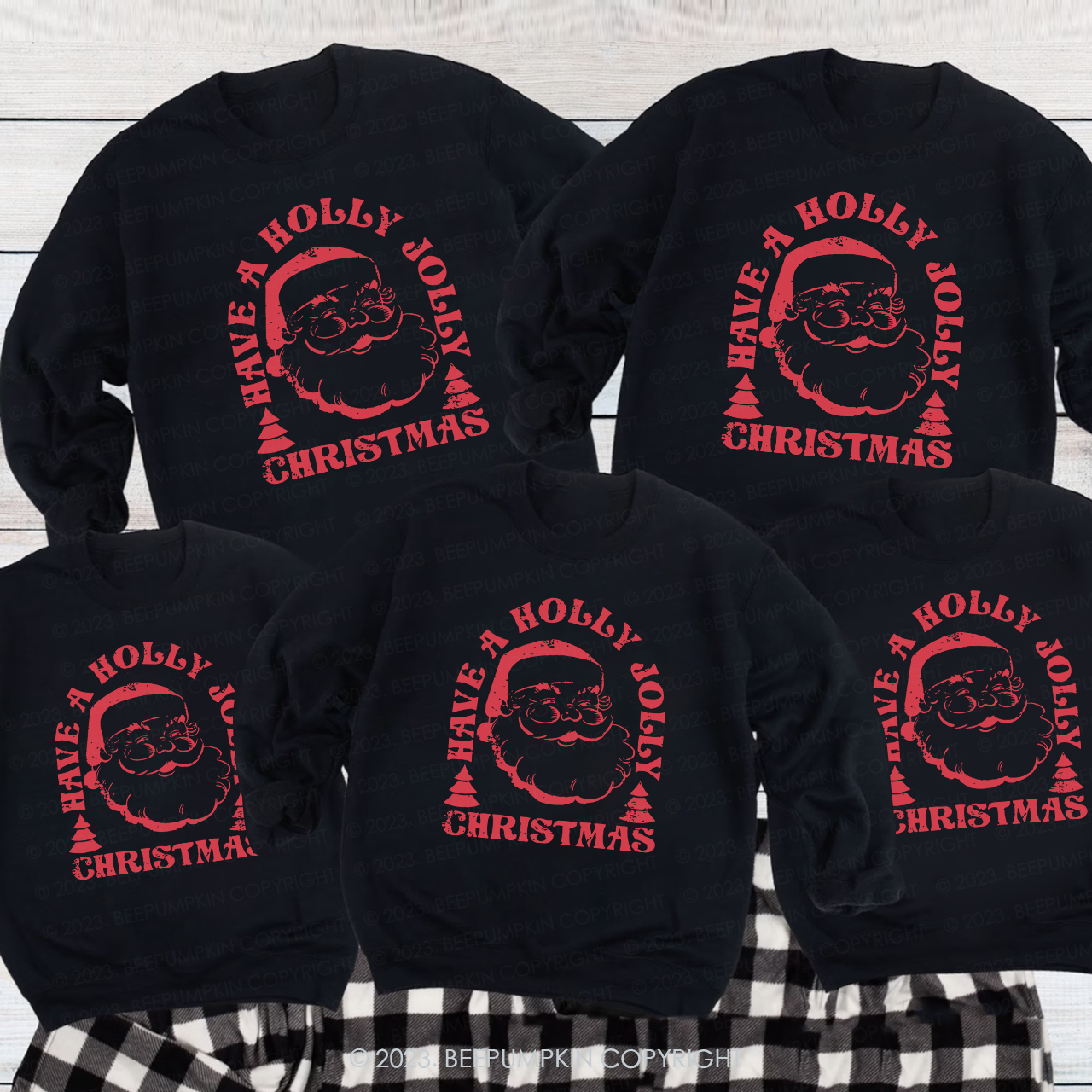 Holly Jolly Santa Christmas Family Sweatshirt