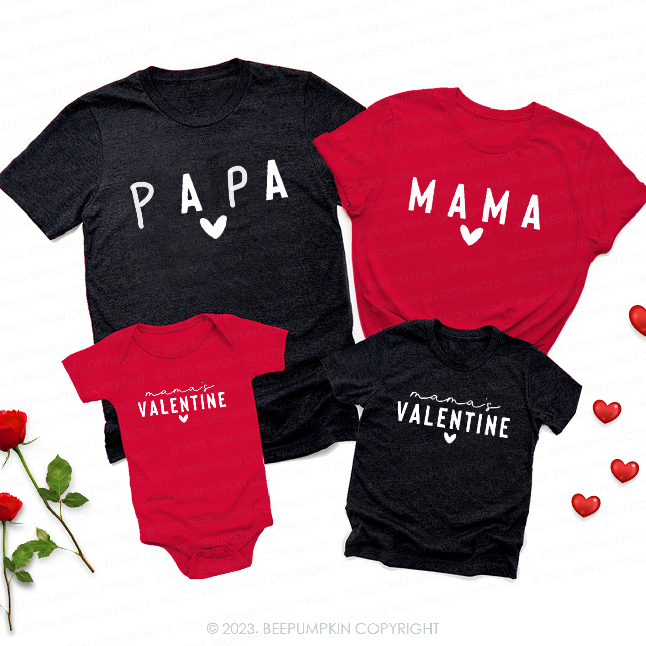 Mama And Mamas Outfit Valentine's Day Family Matching Shirts