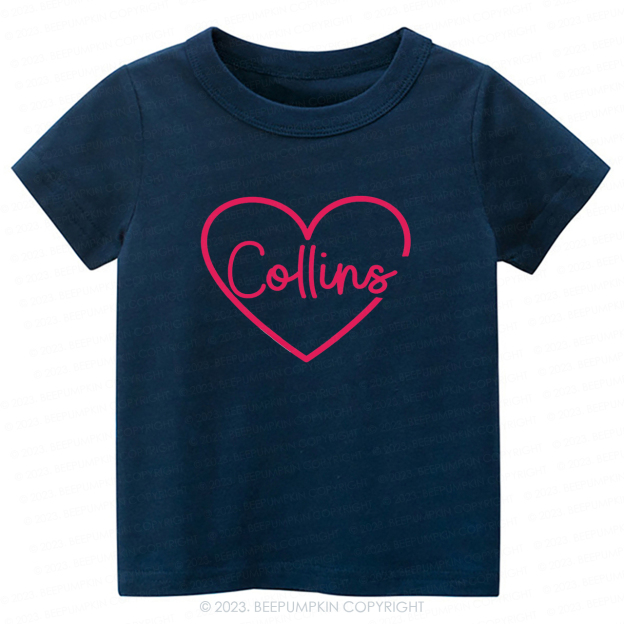 Personalized Name Heart Valentines Day -Toddler Tees