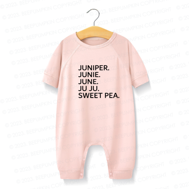 NEW! Mid-sleeves Gender Neutral Nickname Personalized Silky Baby Romper