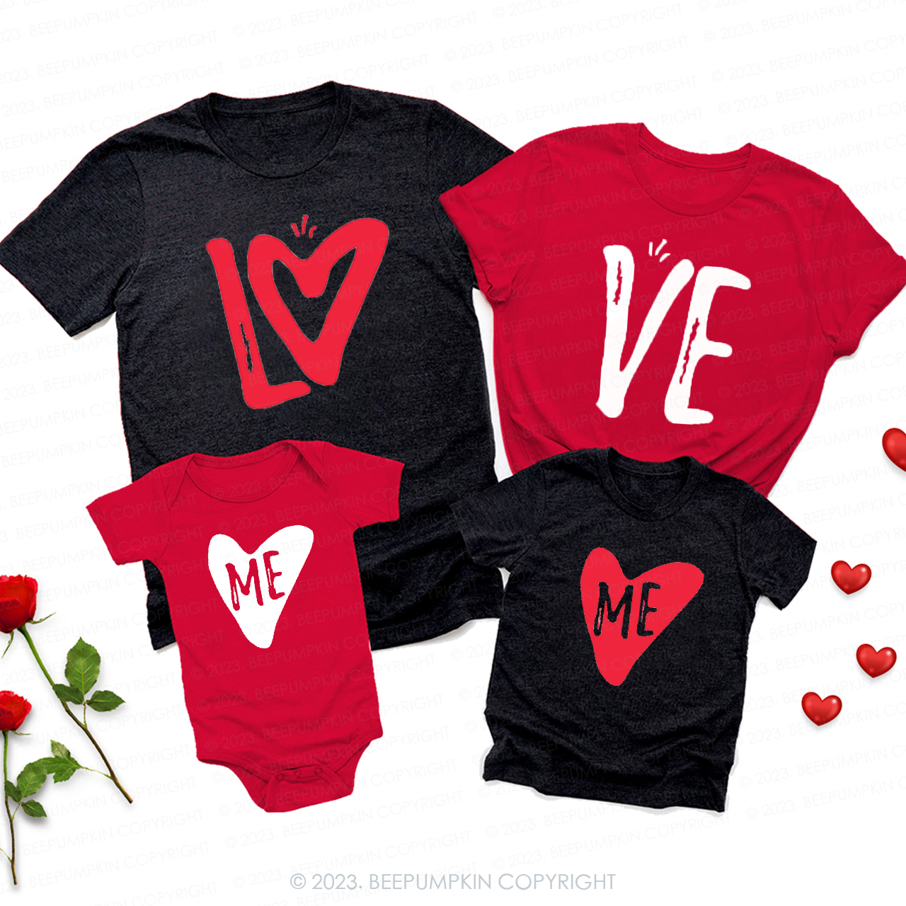My First Valentine's Day Outfit Mom Dad Baby Matching Shirts