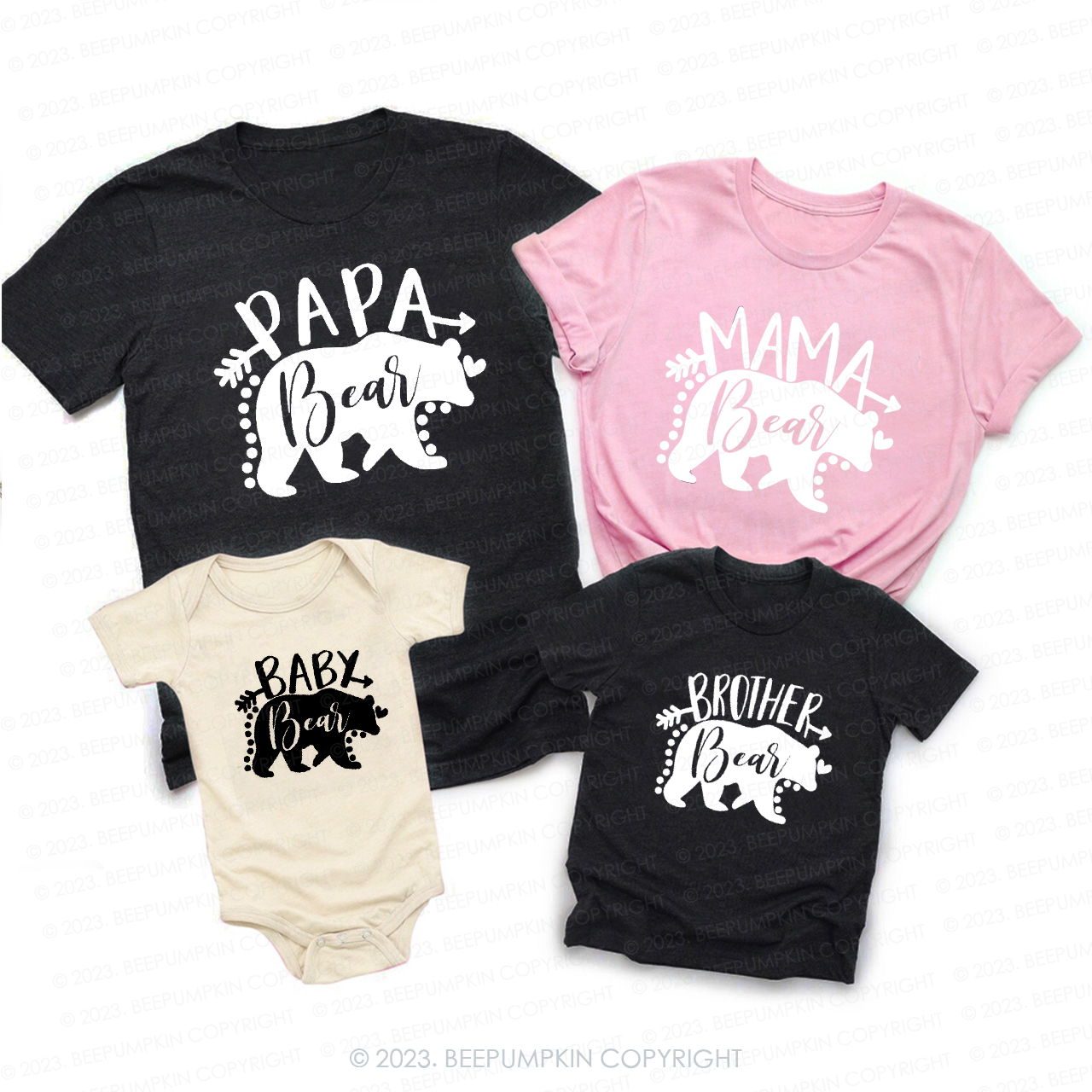 Personalized Family Bear Shirt Matching For Daily