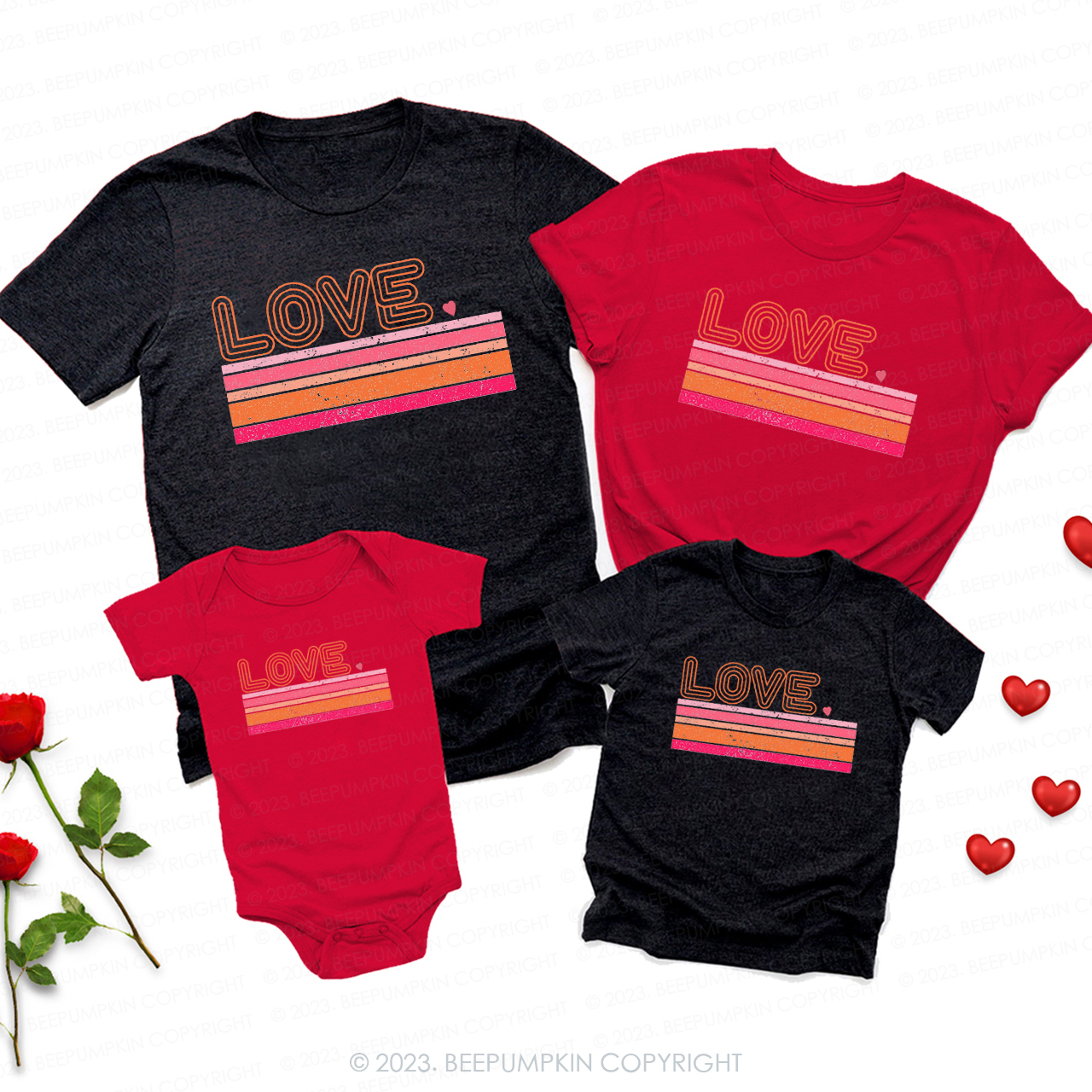 Retro Love Color Astronomy Valentines Day Shirts
