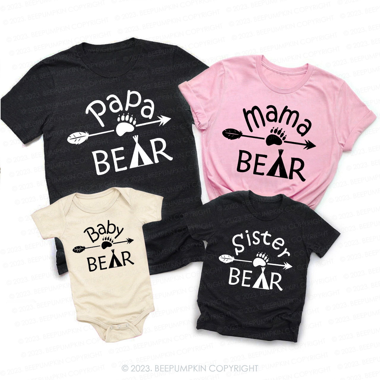 Personalized Family Matching Bear Shirts