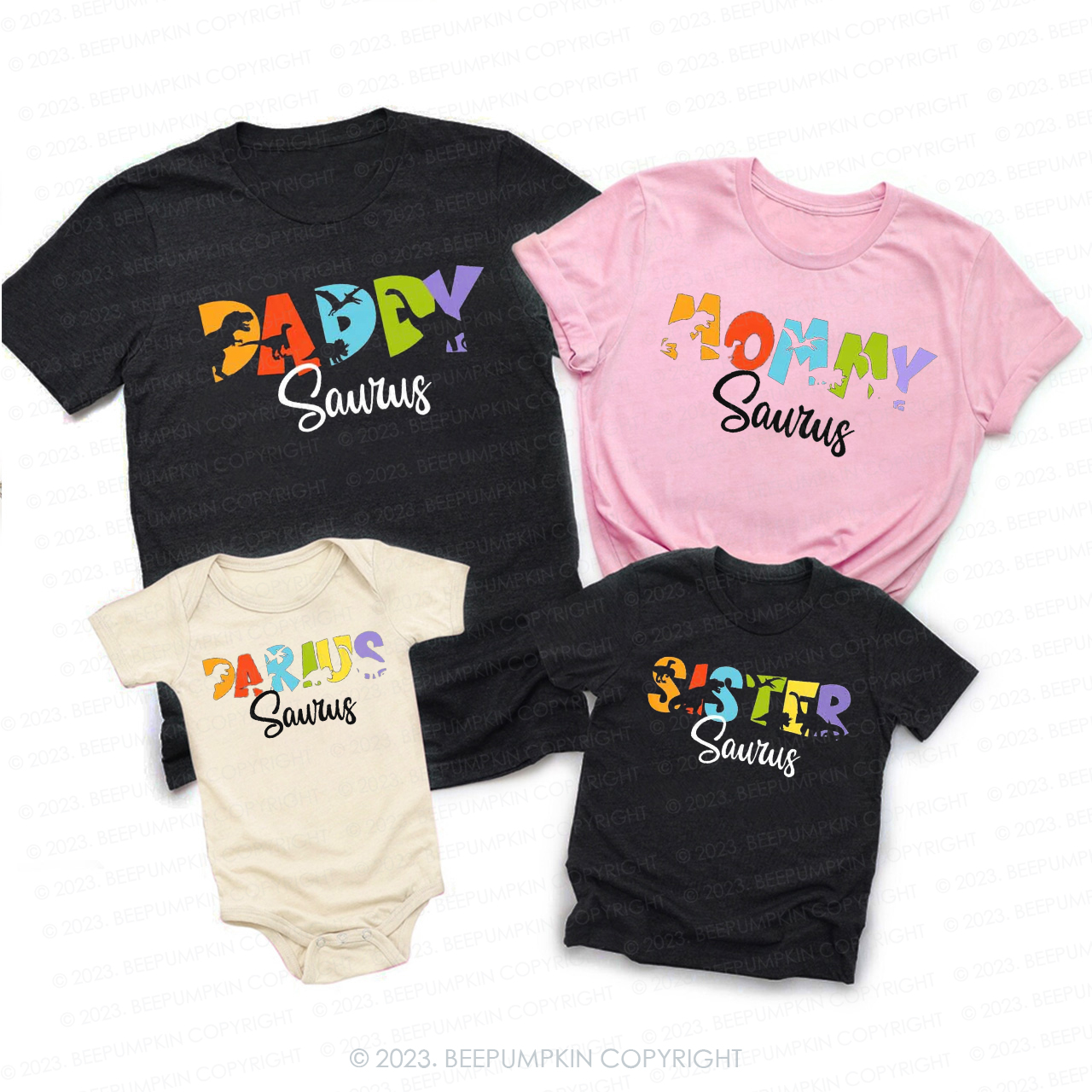 Funny Birthday Tee Matching Family Dinosaur T-shirts