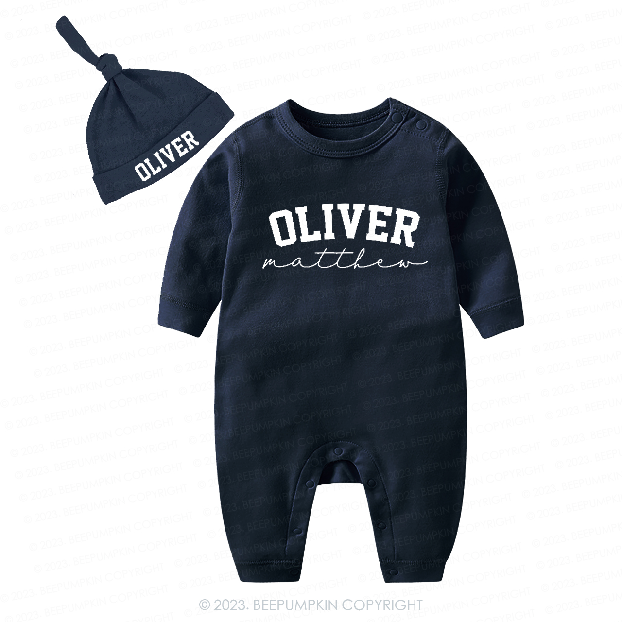 Personalized Vintage Gender Baby Romper With Hat