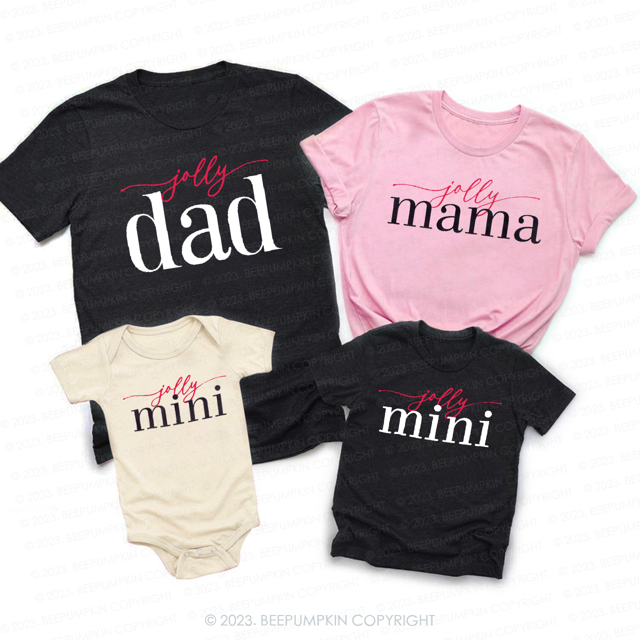 Jolly Name Family Group Matching T-Shirts
