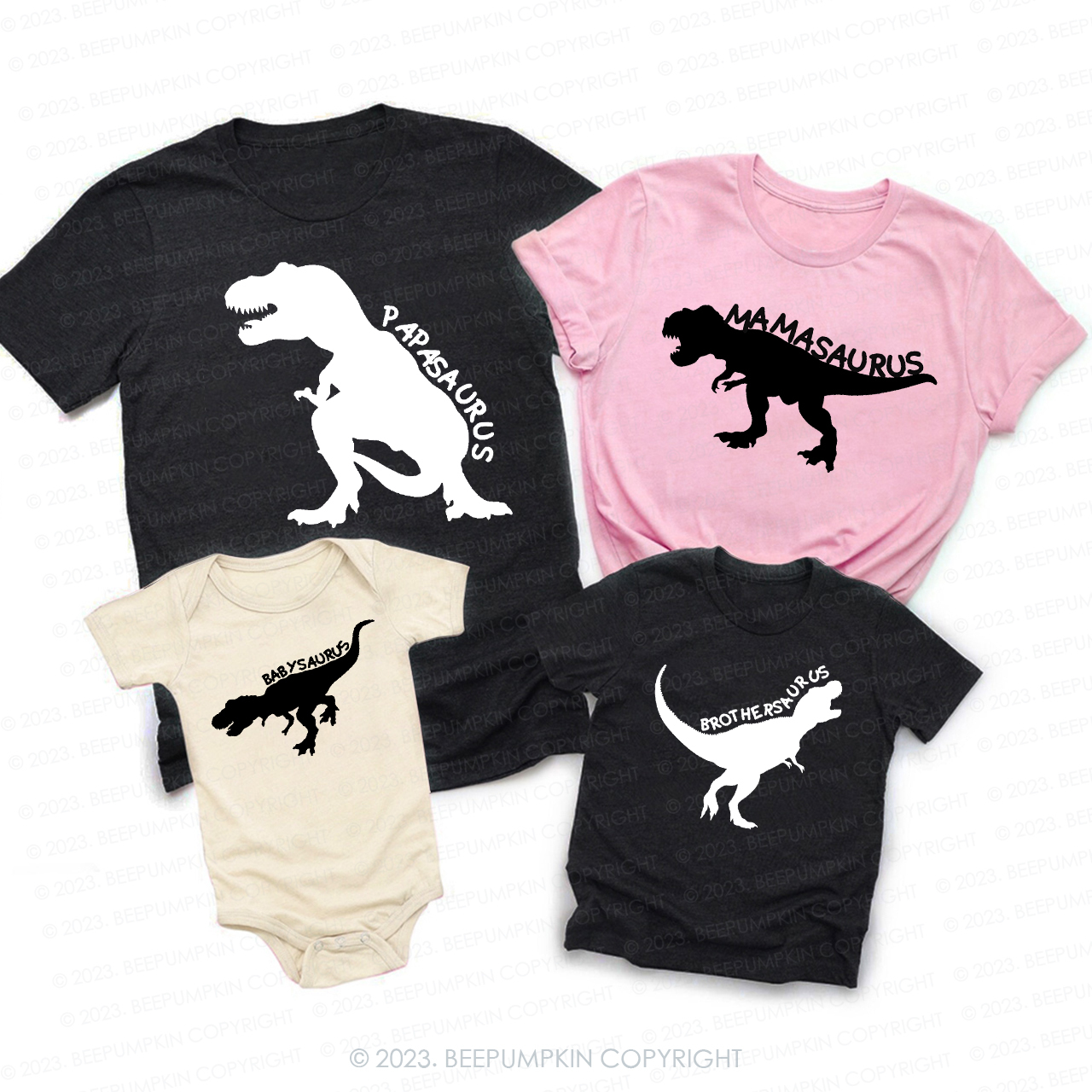 Custom Saurus Vacation Family Matching T-Shirts
