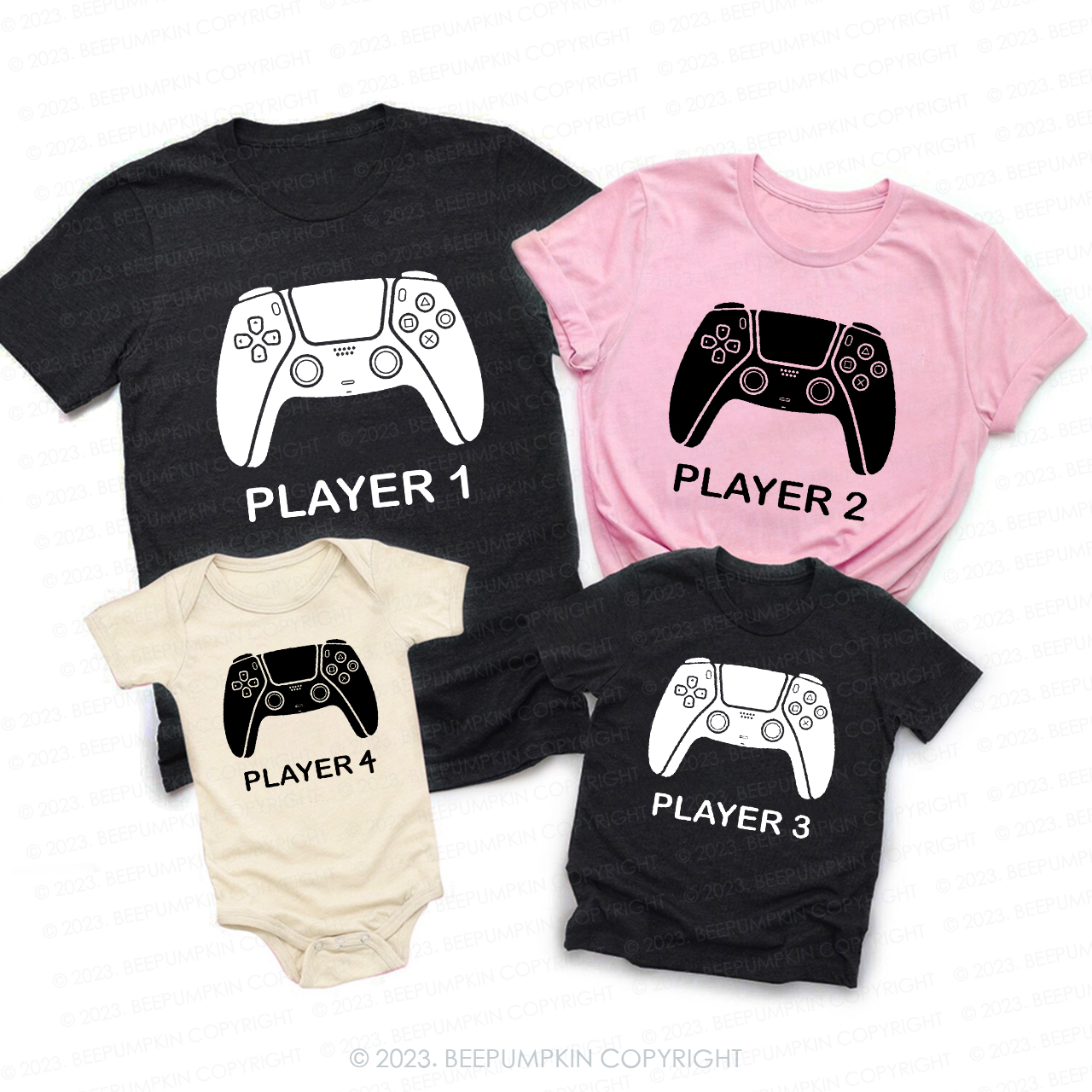 Player 1 Player 2 Gamer Matching Shirt For Family