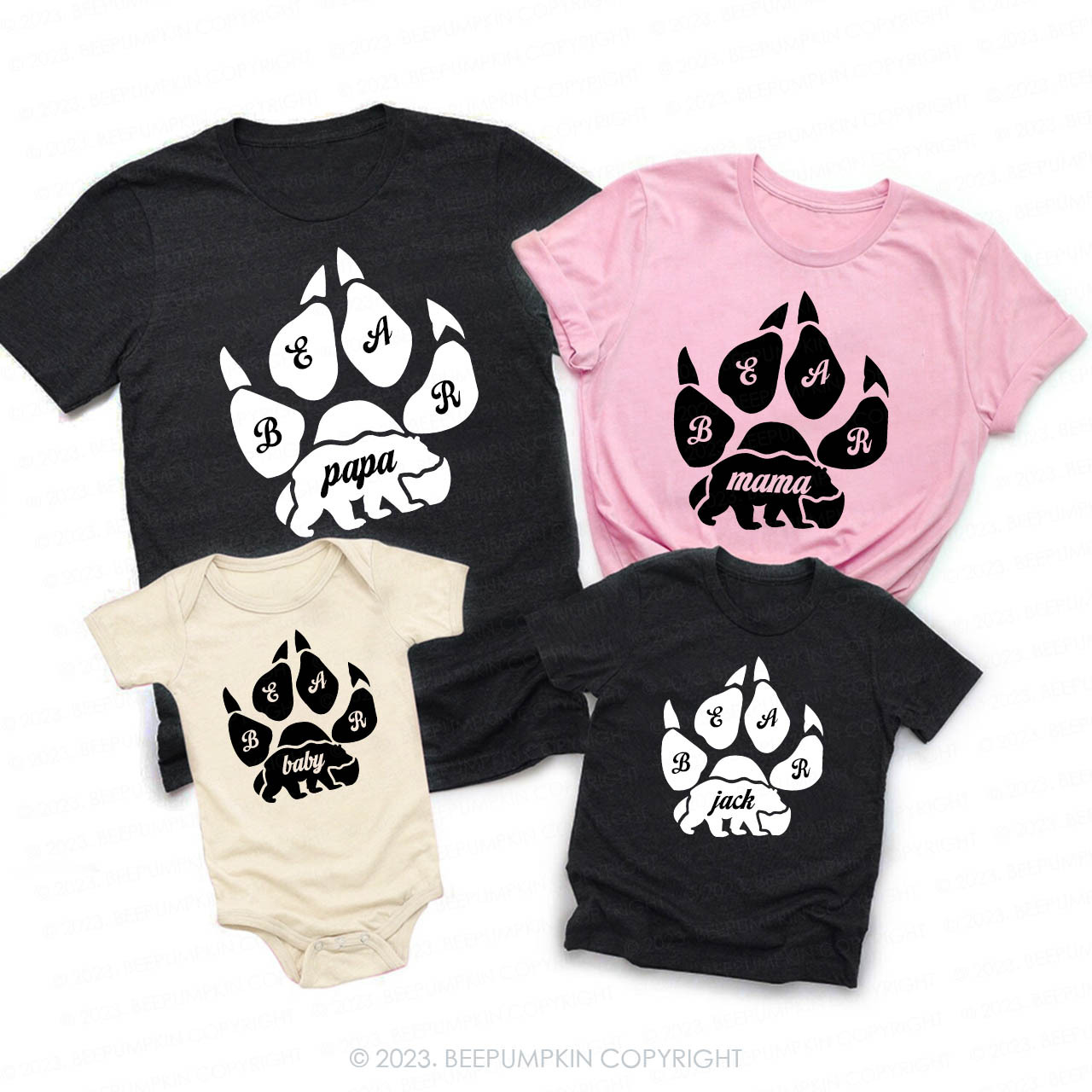 Papa Mama Baby Bear Family Matching Shirts