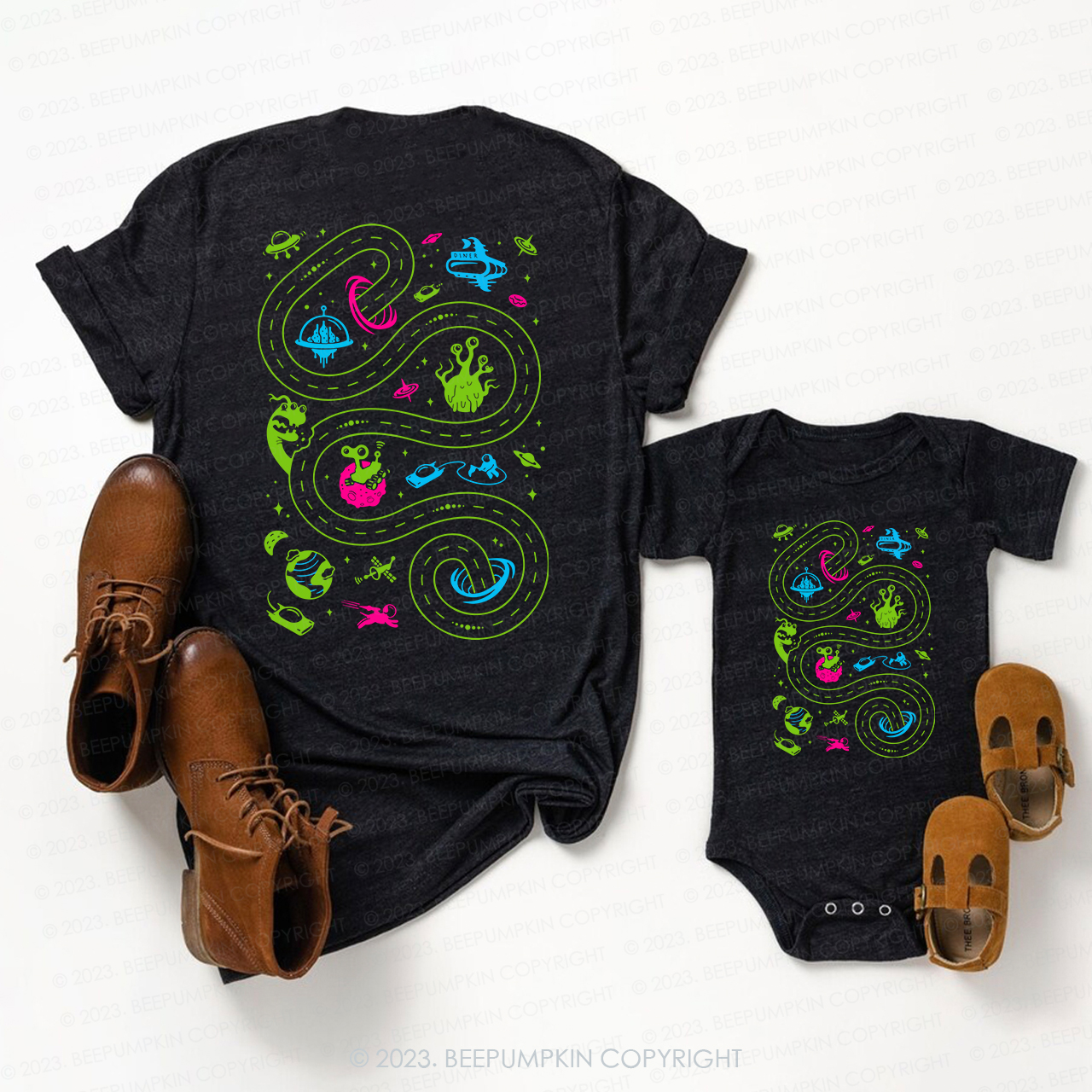 Space Play Mat Last-minute Gift Idea Dad&Me Shirt