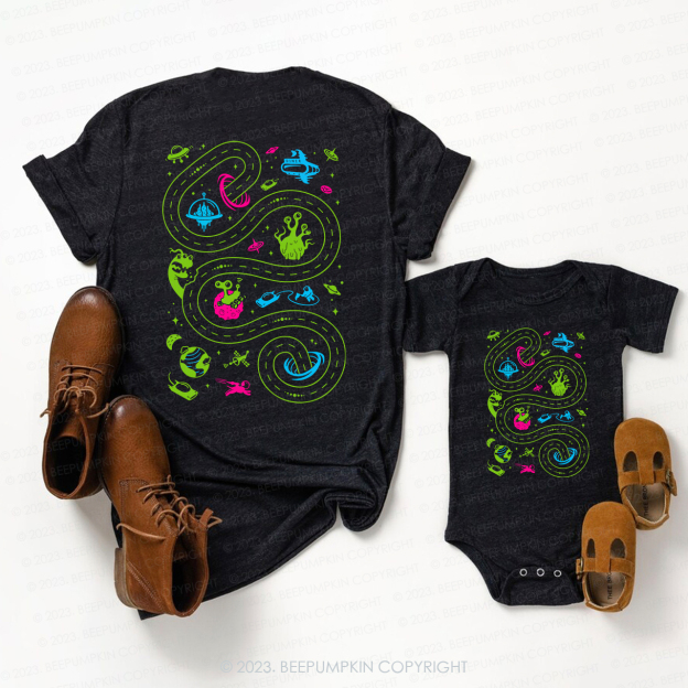 Space Play Mat Last-minute Gift Idea Dad&Me Shirt