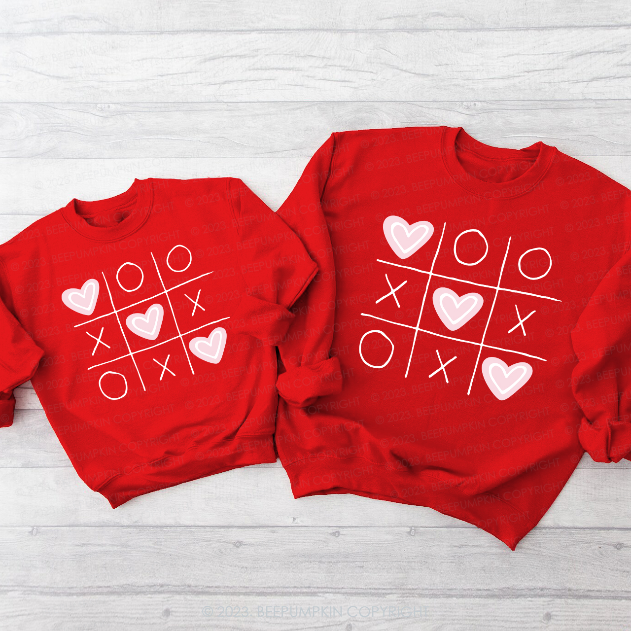 XOXO Love Heart Valentine Matching Sweatshirts