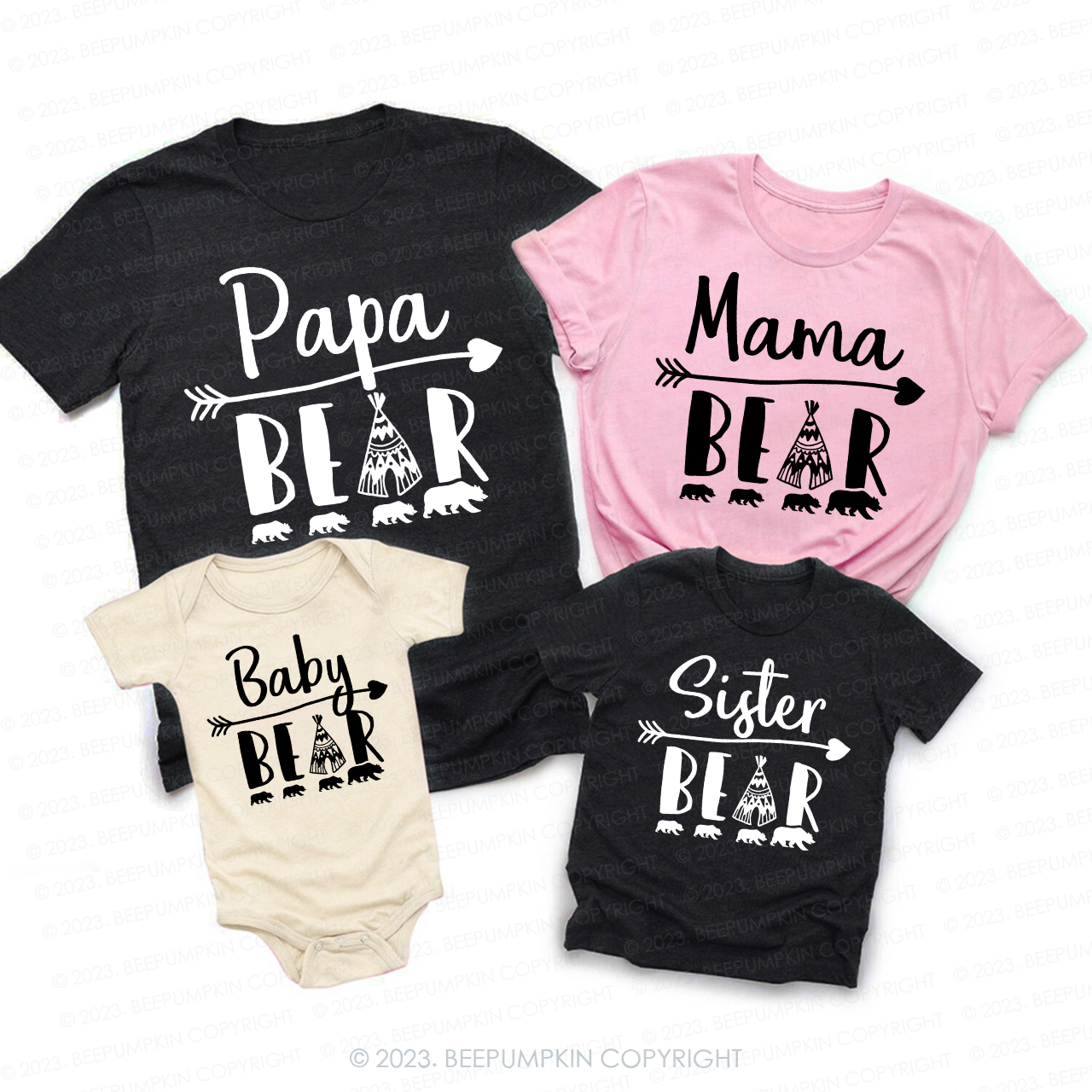 Four Bear Family Matching Shirts 