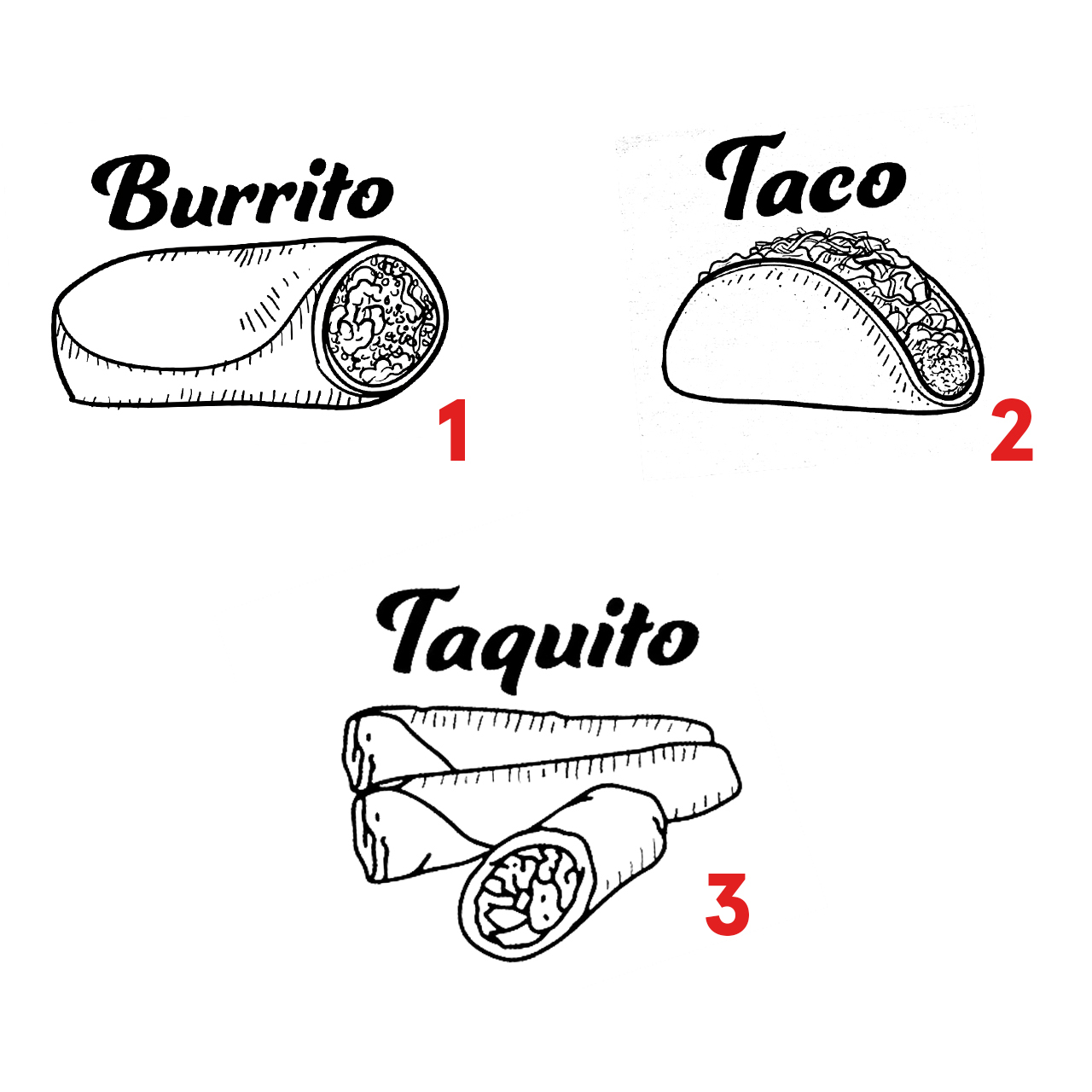 Taco Burrito Taquito Cool Family Matching Shirts 