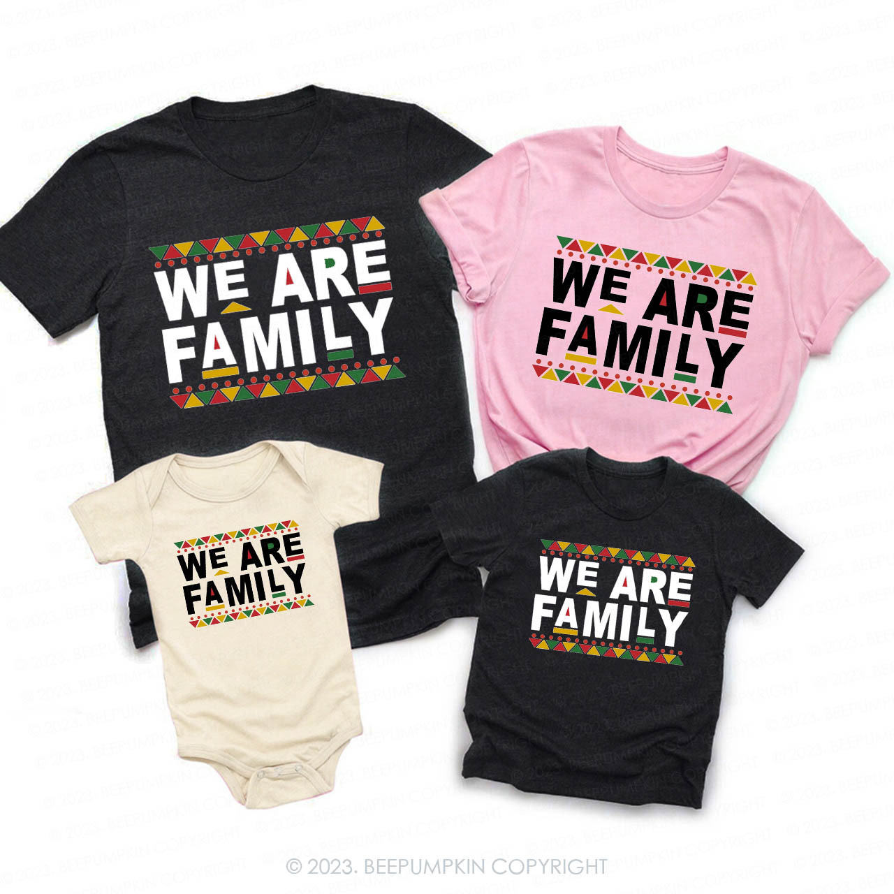 We Are Family Colorful Fun Family Matching Shirts 