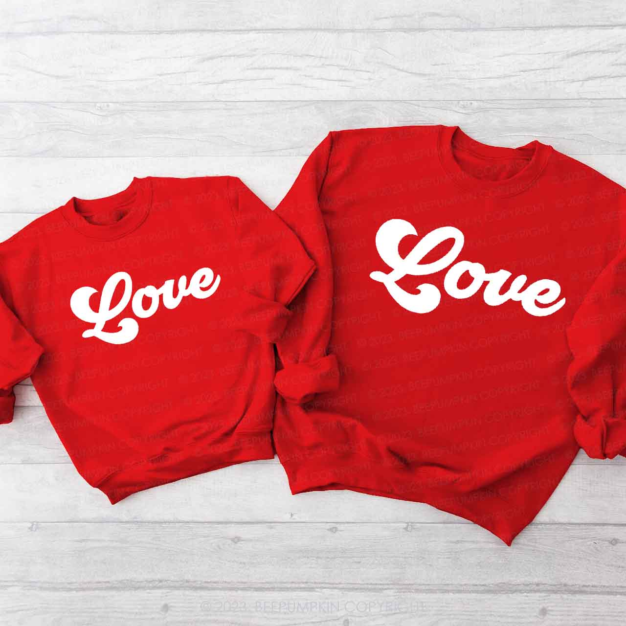 Love Retro Valentine's Day Family Gift Sweatshirts