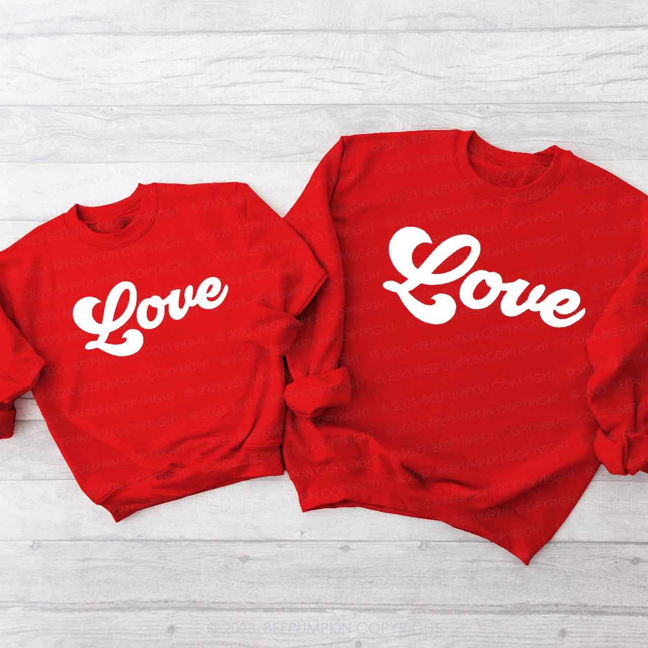 Love Retro Valentine's Day Family Gift Sweatshirts