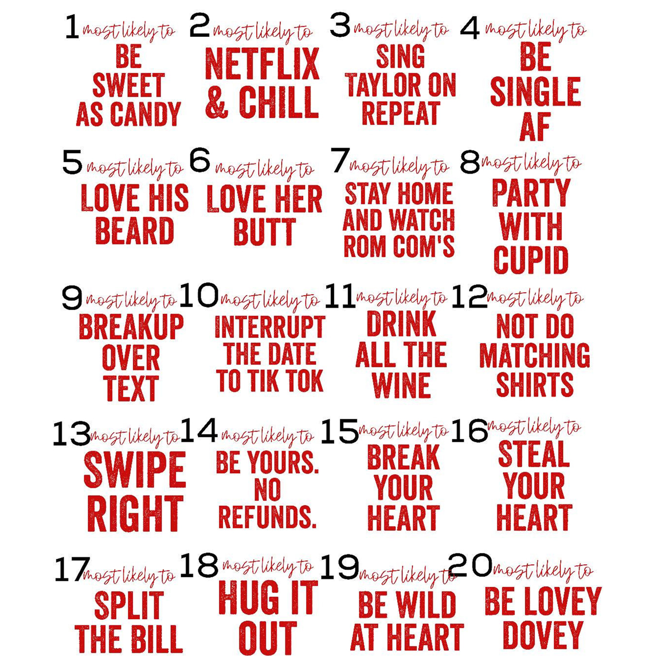 Most Likely To Funny Valentines Party Shirts For Family