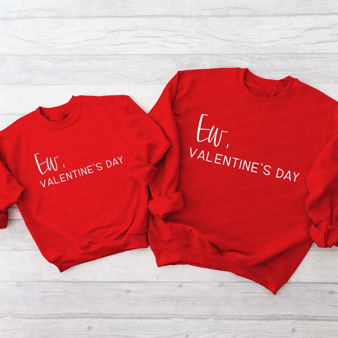 Ew Valentine's Day Funny Family Matching Sweatshirts