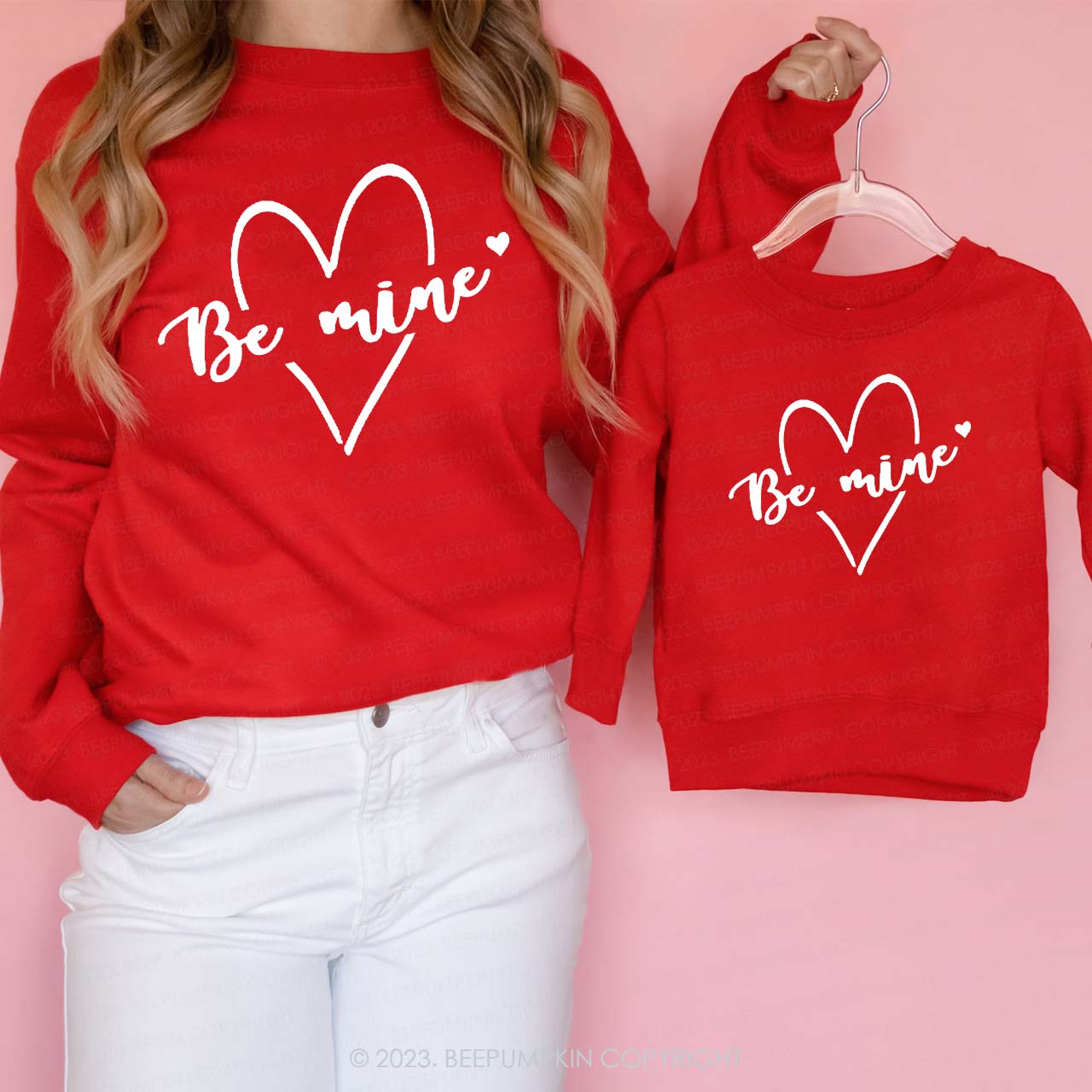 Be Mine Love Valentine's Day Matching Sweatshirts