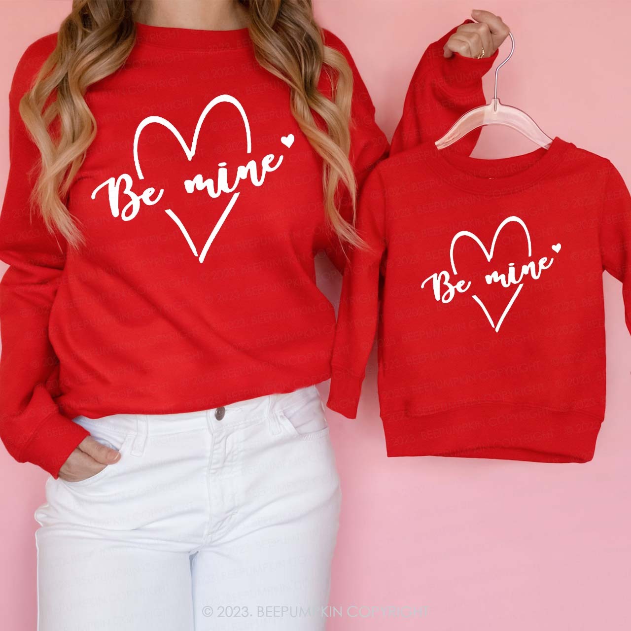 Be Mine Love Valentine's Day Matching Sweatshirts
