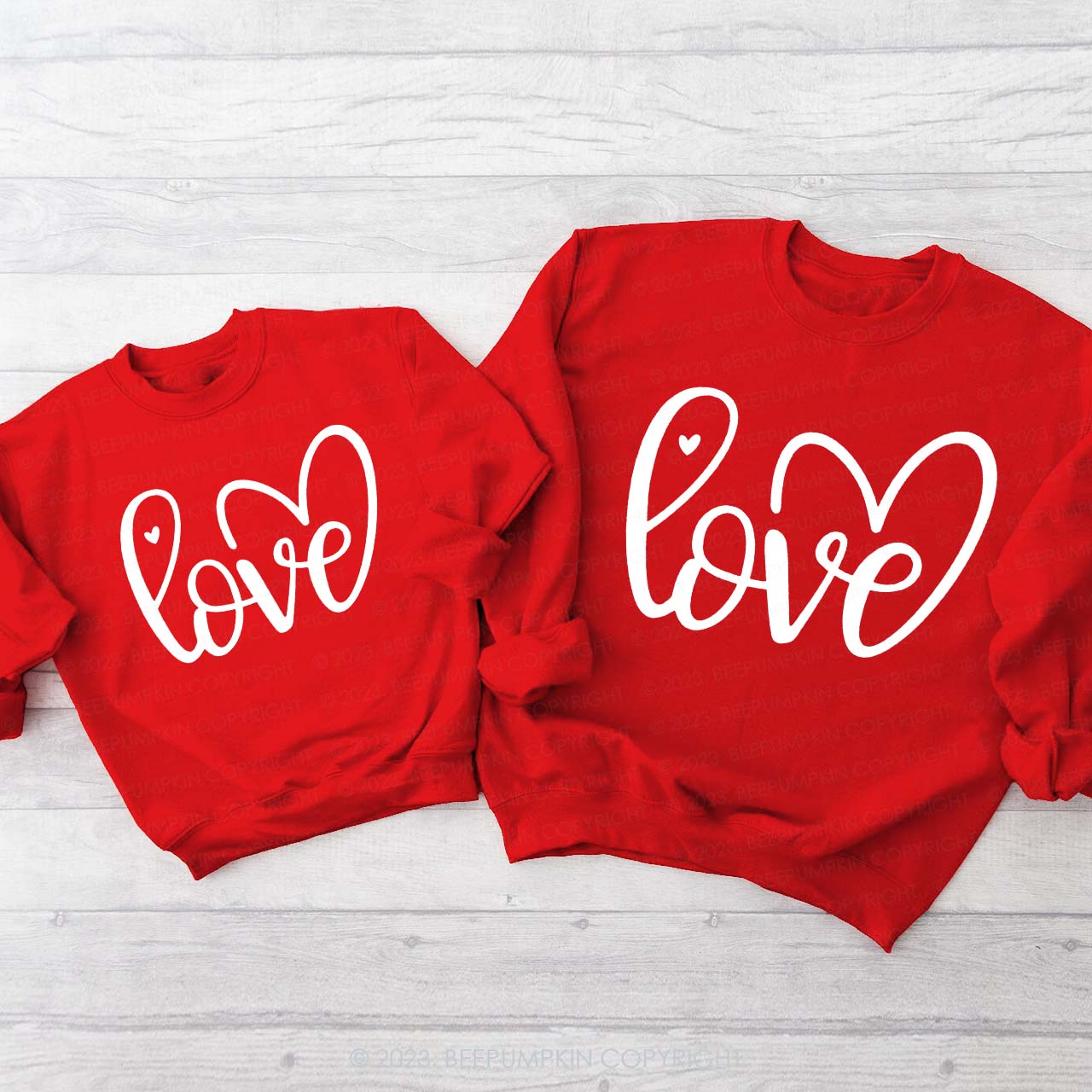 Love & Heart Valentine's Day Matching Sweatshirts