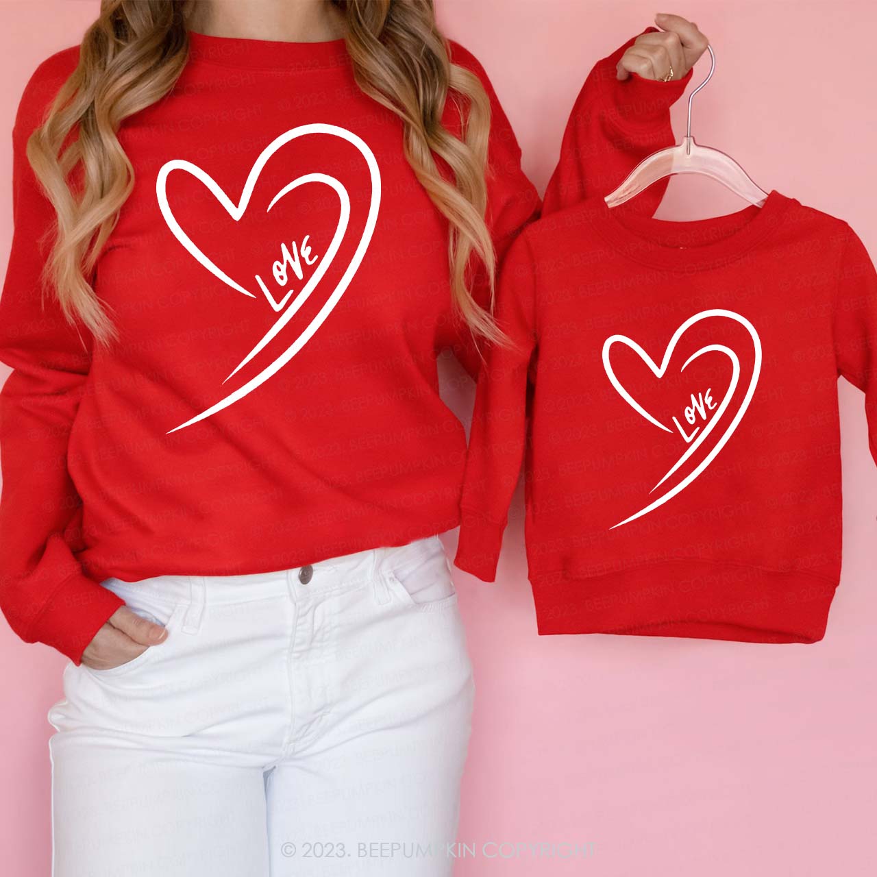 Cute Valentine's Family Matching Sweatshirt - Love Heart