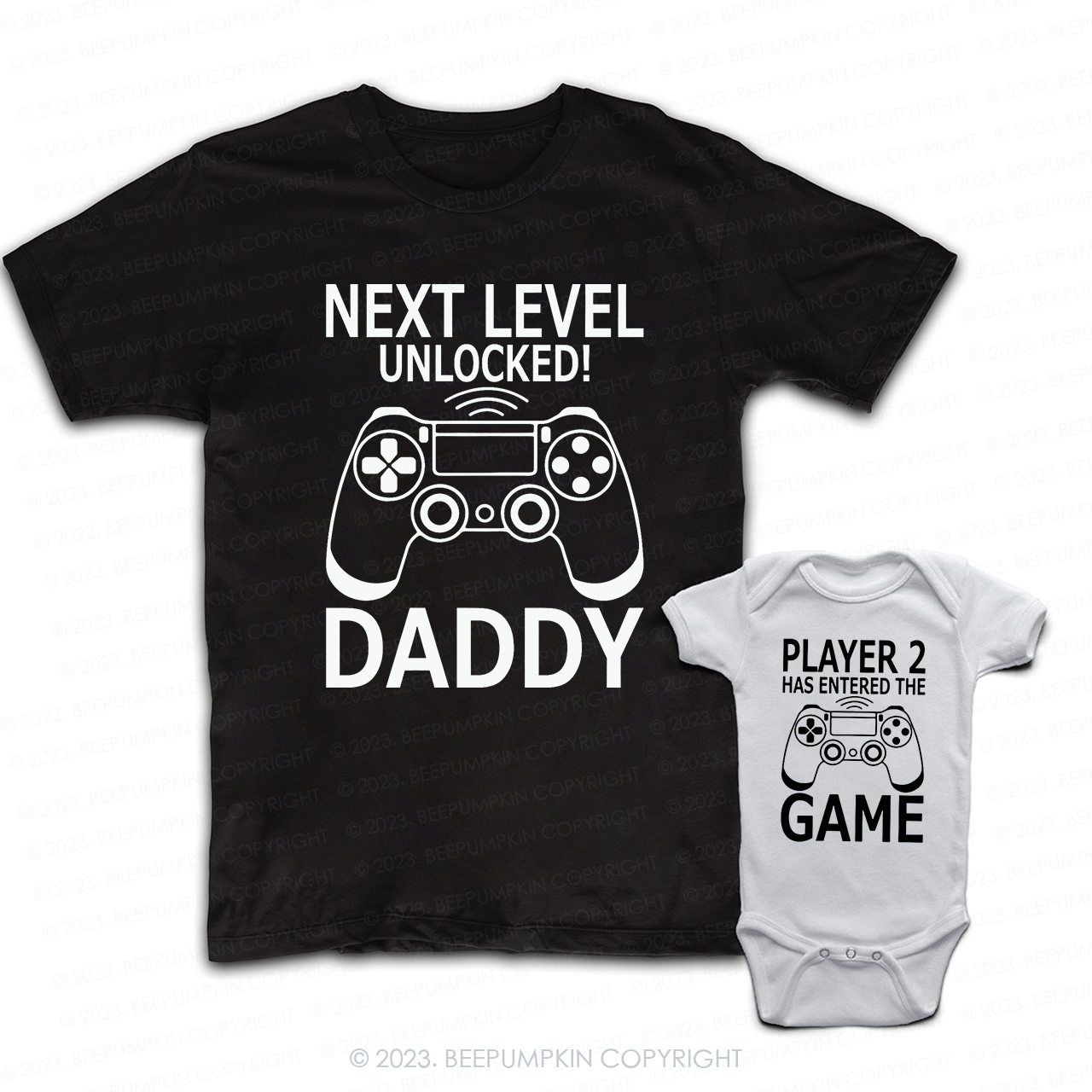 Next Level Unlocked Dad&Me Game Matching Tees