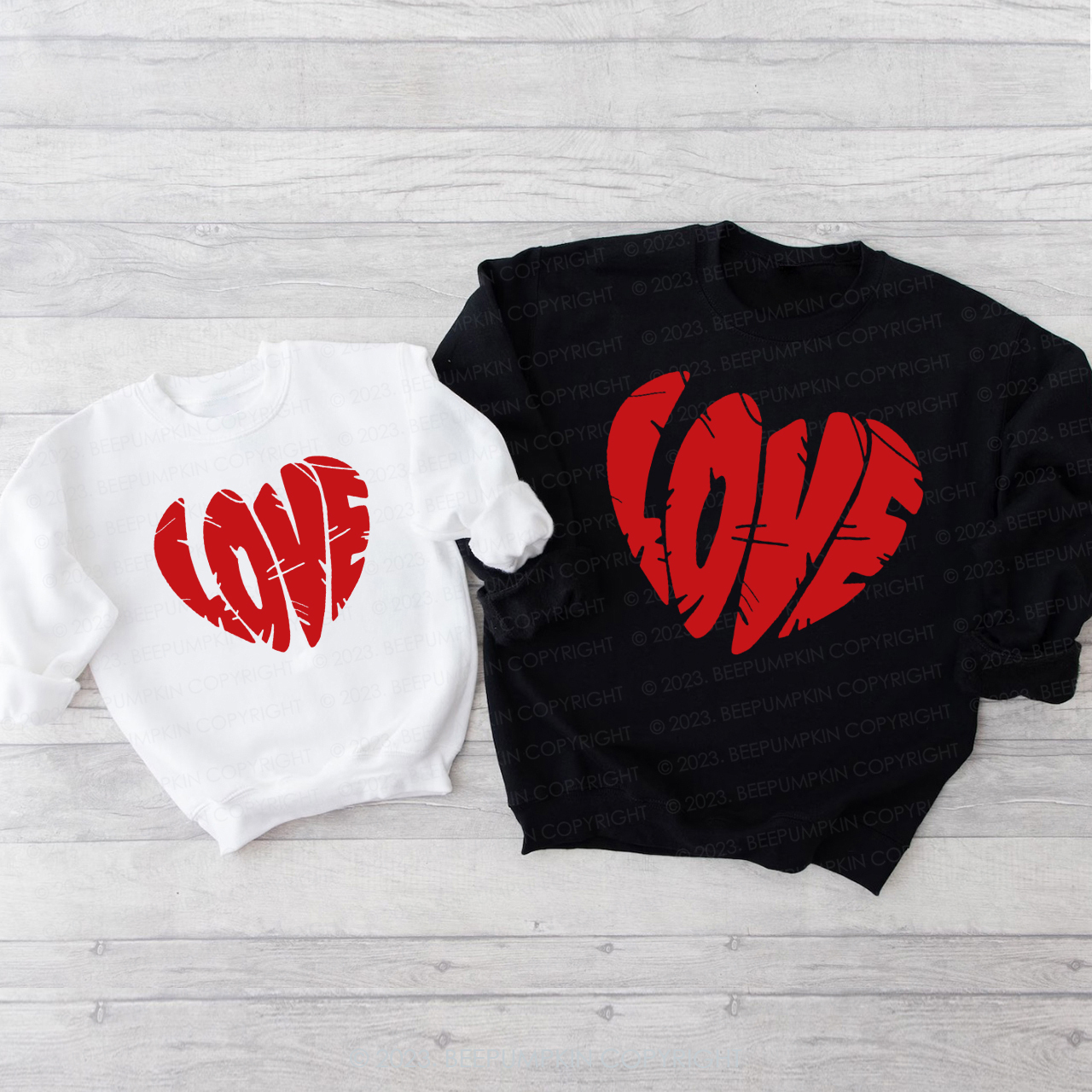 Bold Love Valentine's Sweatshirts For Family