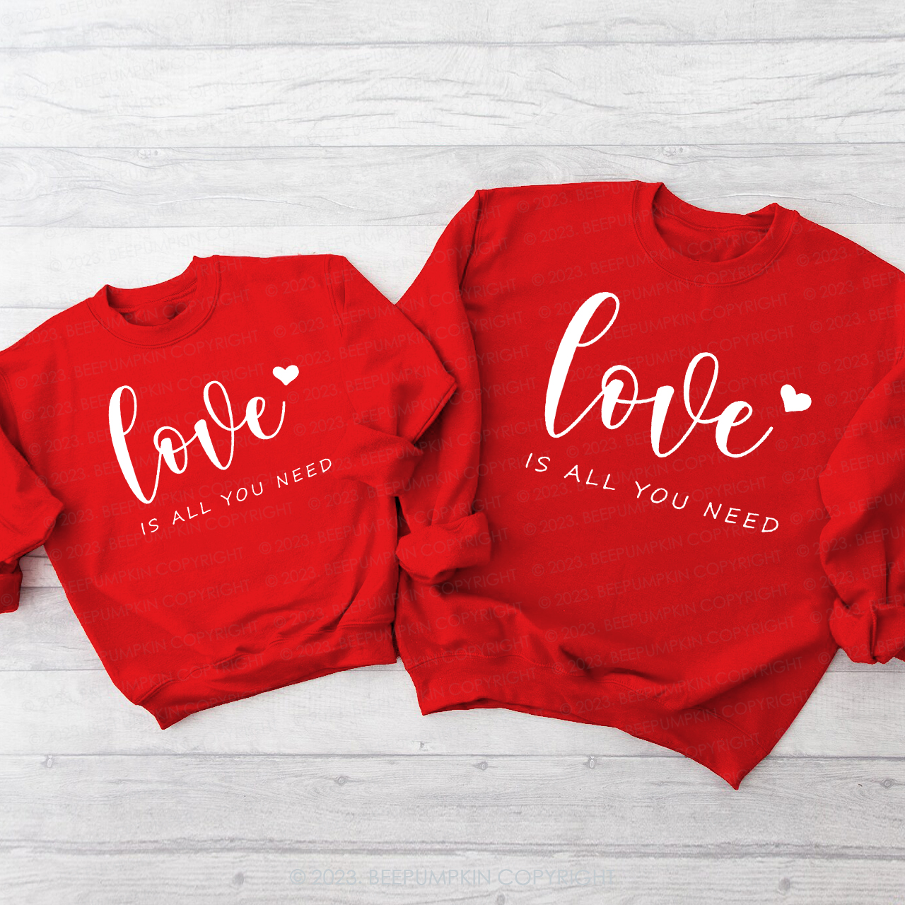 Love Is All You Need Valentine's Family Matching Sweatshirt