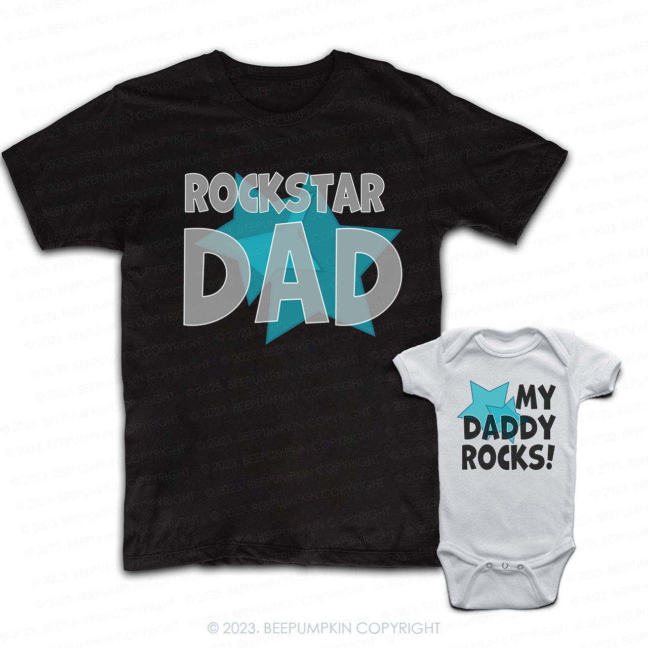 Rockstar Dad My Daddy Rocks Matching Dad& Me Shirts