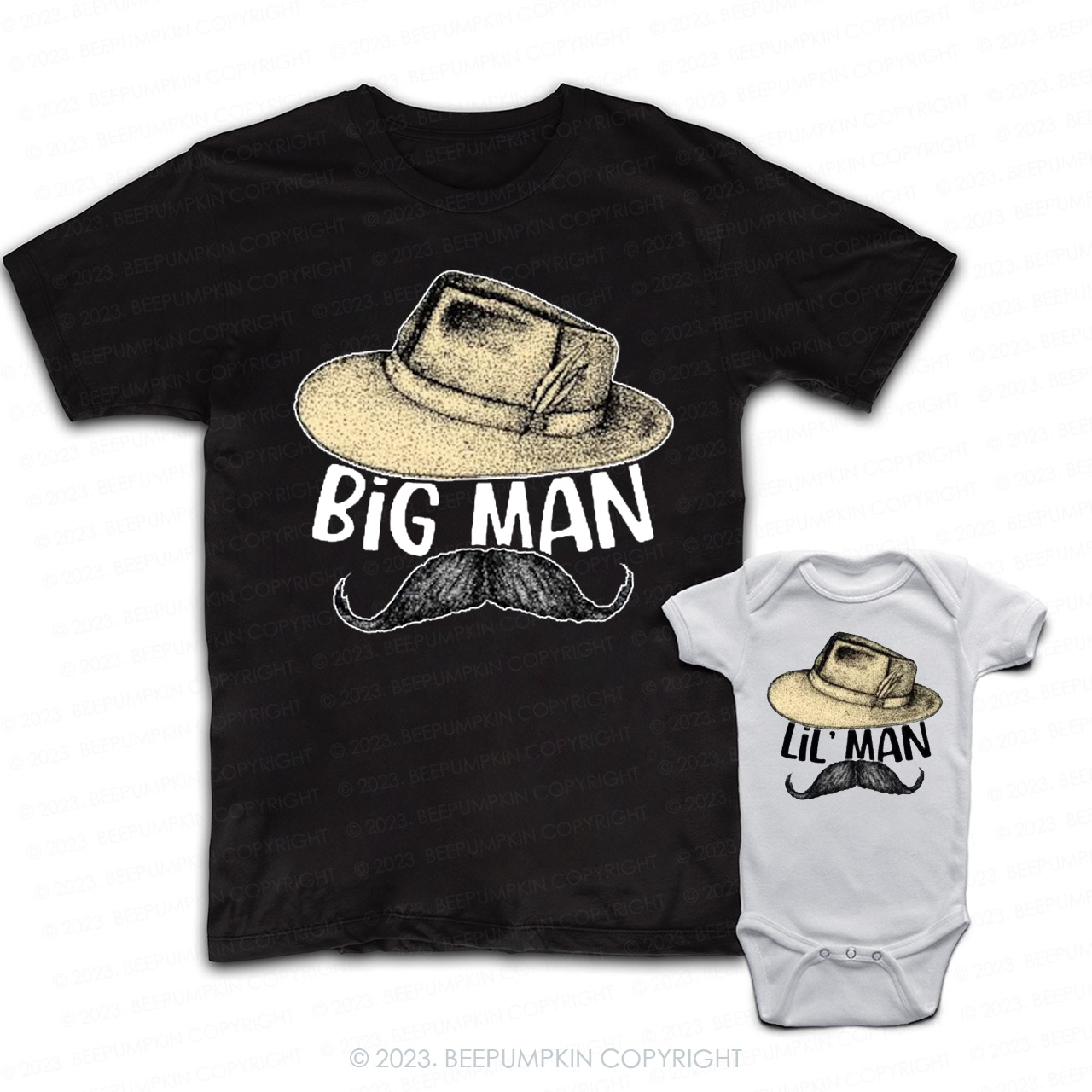 Beard Cowboy Matching T-Shirts For Dad&Me