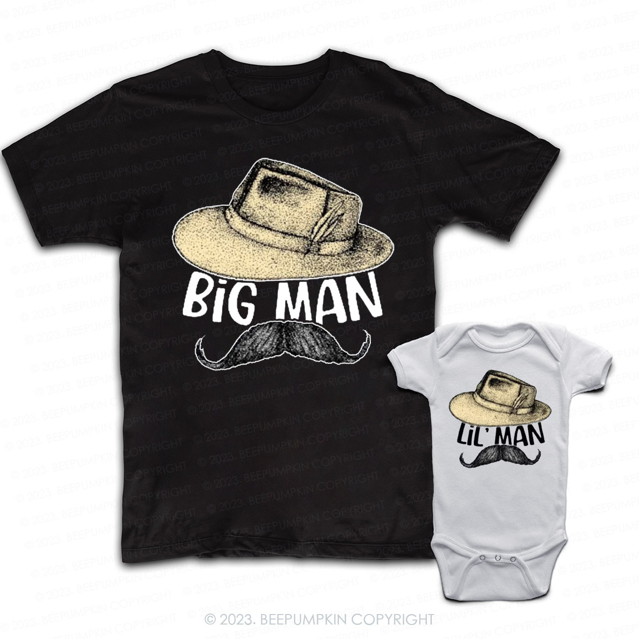 Beard Cowboy Matching T-Shirts For Dad&Me