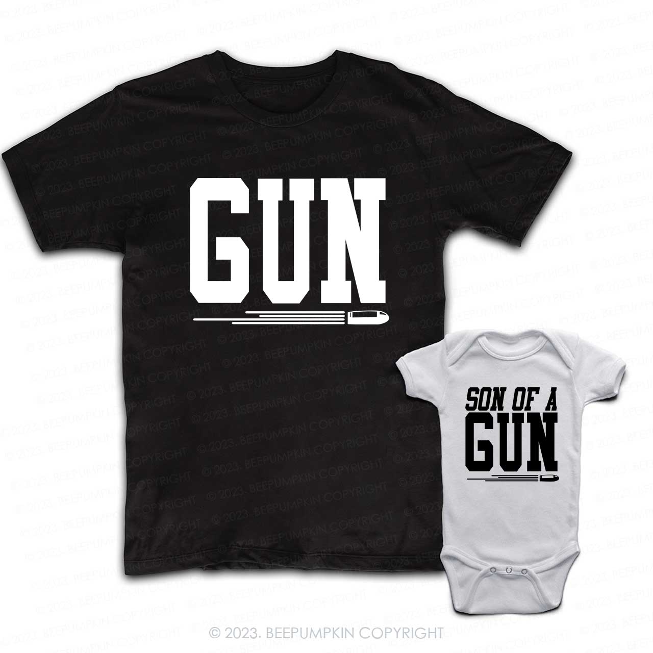 Gun And Son Matching T-Shirts For Dad&Me
