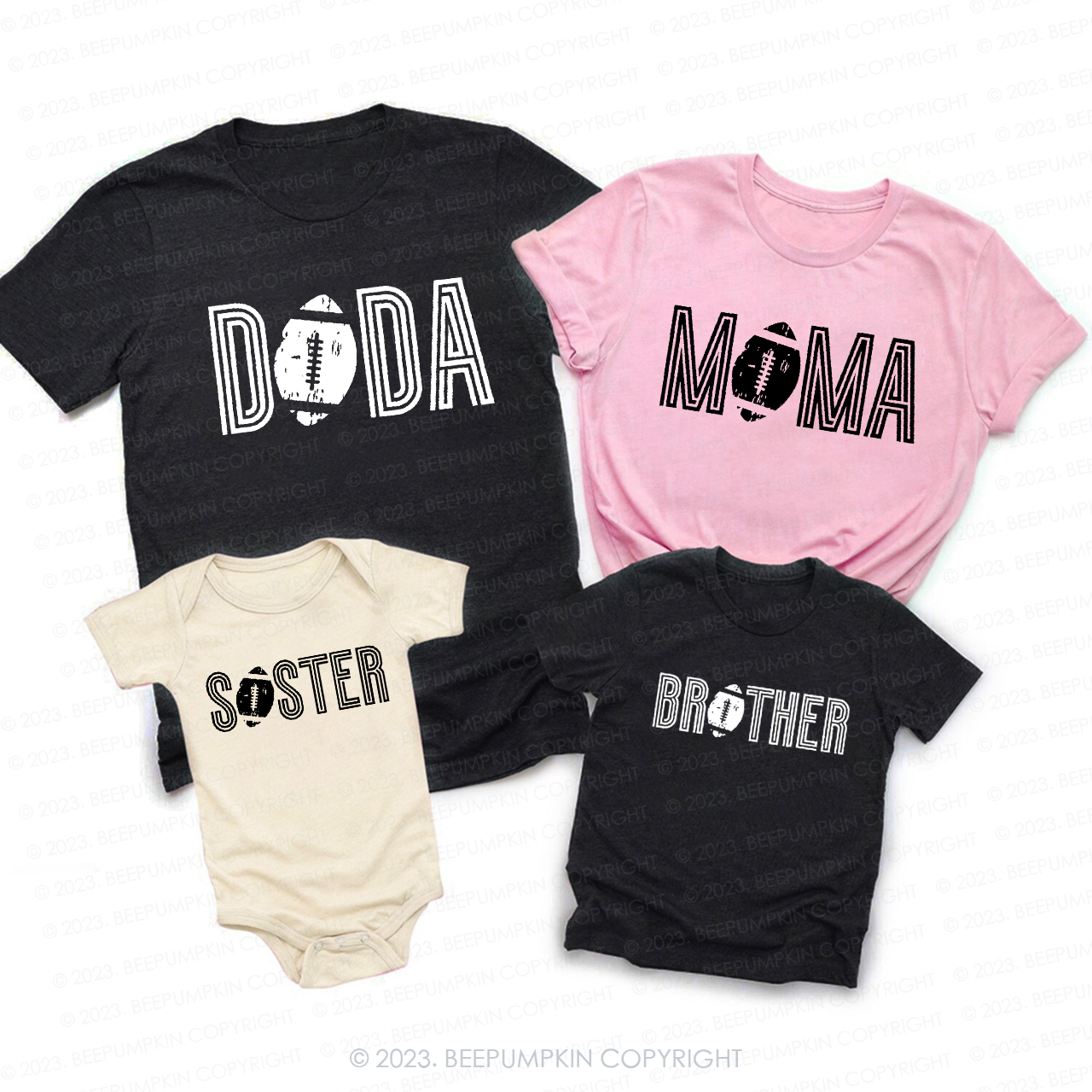 Personalized Football Family Matching Birthday Shirts