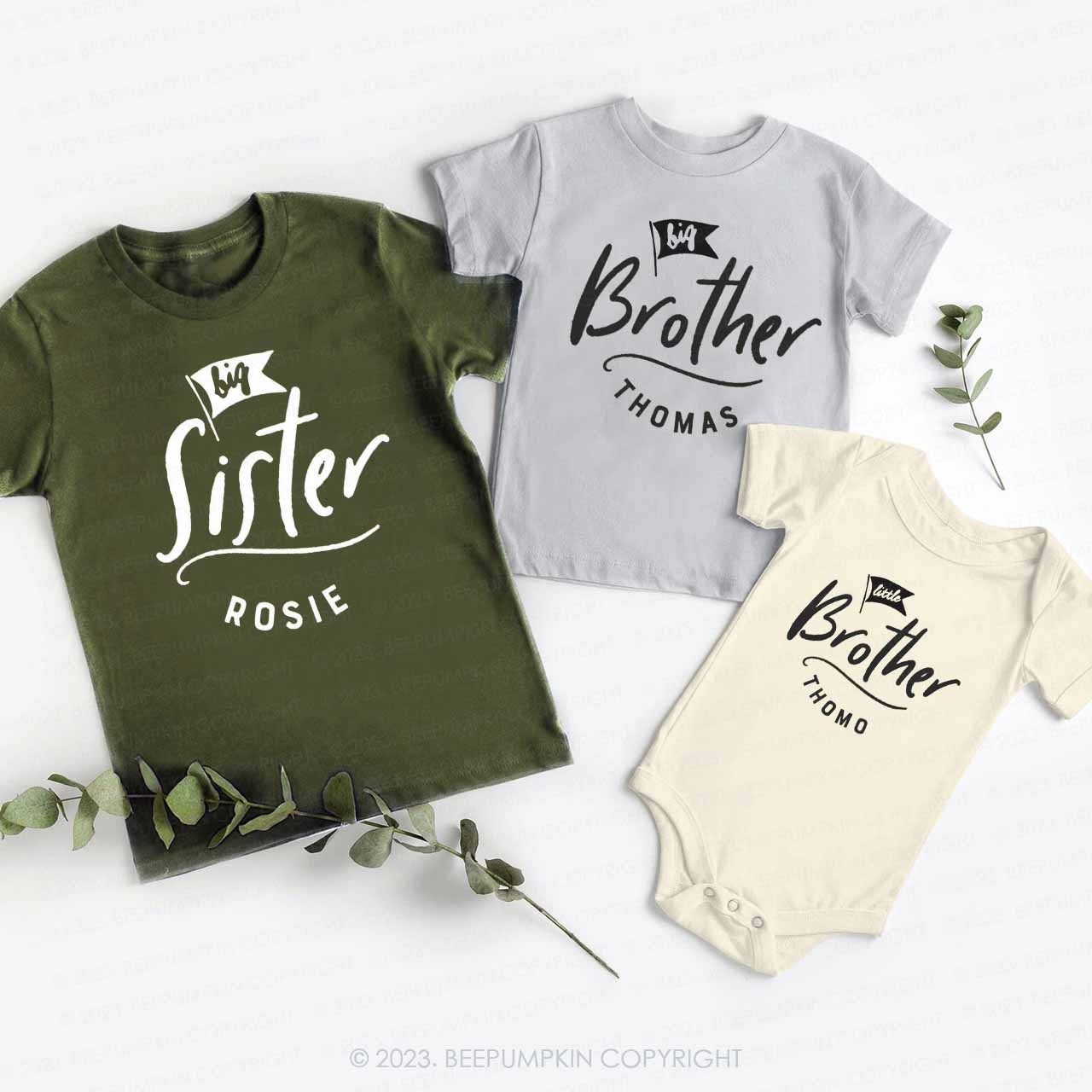 Personalised New Baby Matching Sibling T-Shirts