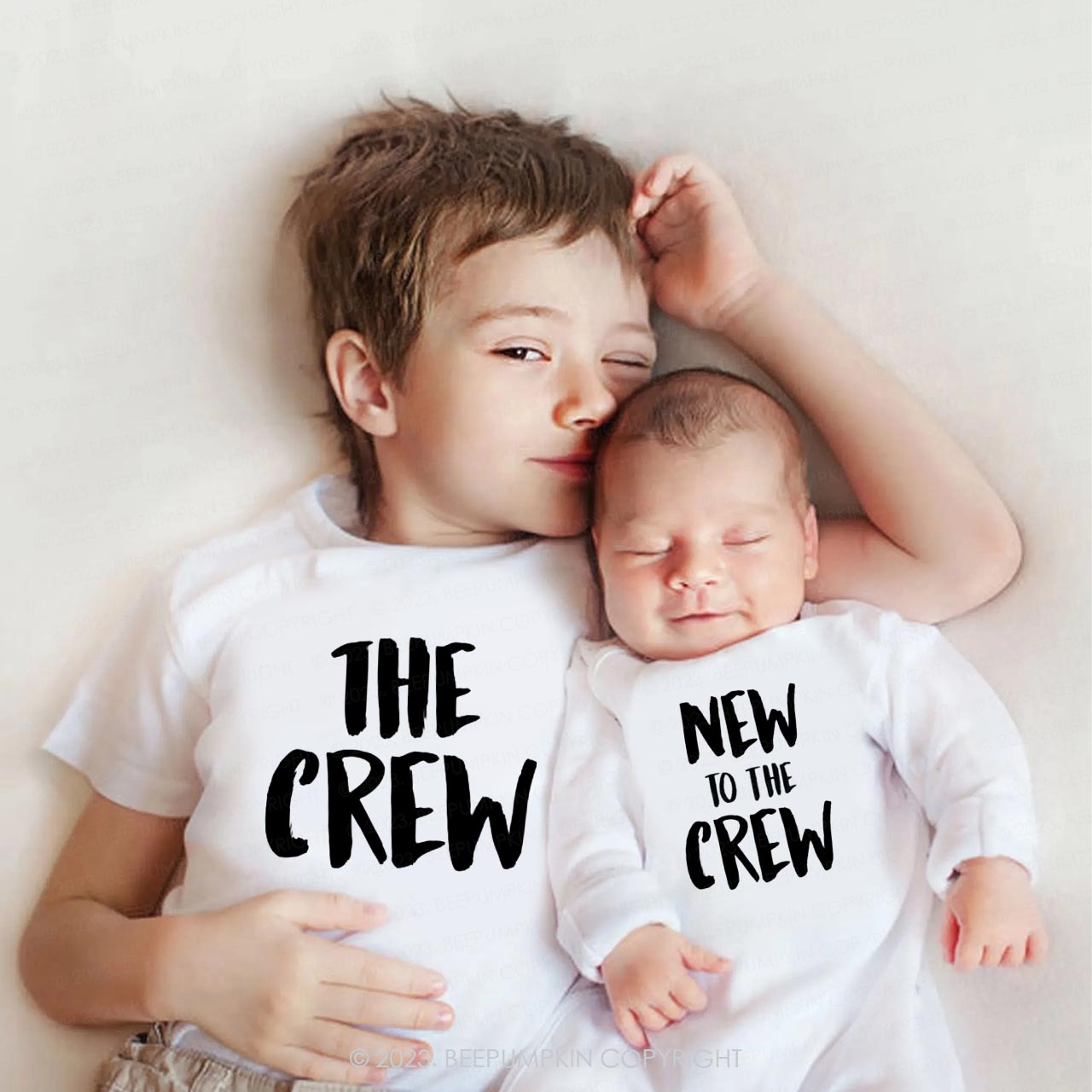 New To The Crew Matching Sibling T-Shirts