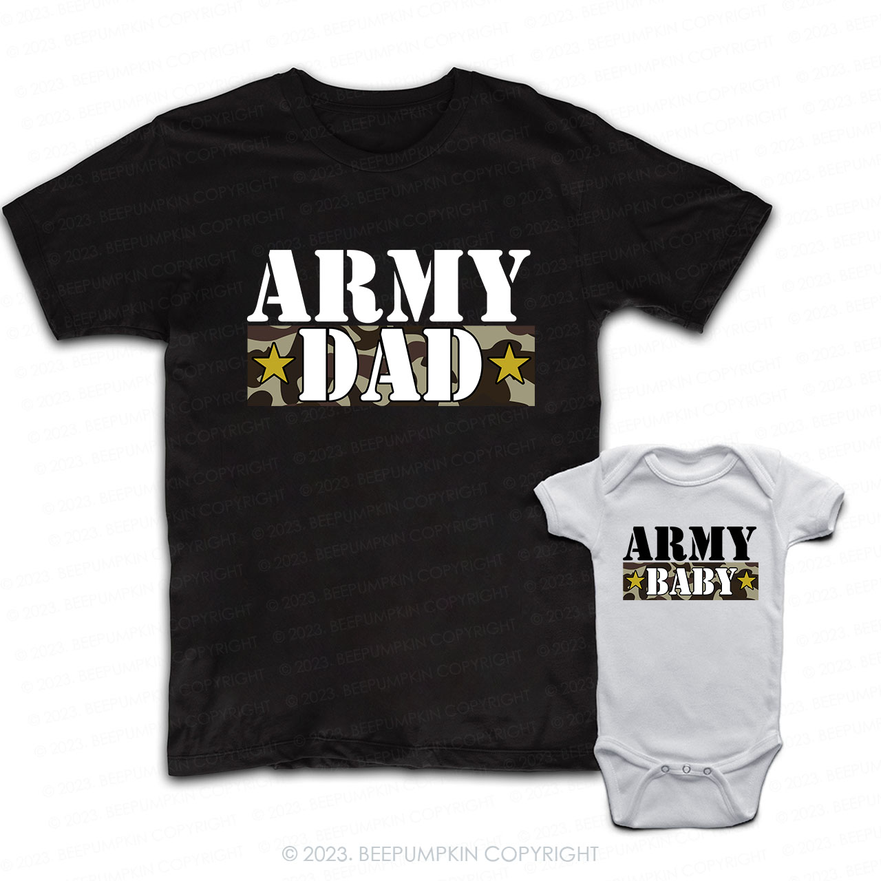 Army Dad And Army Baby Dad & Me Matching T-Shirts 