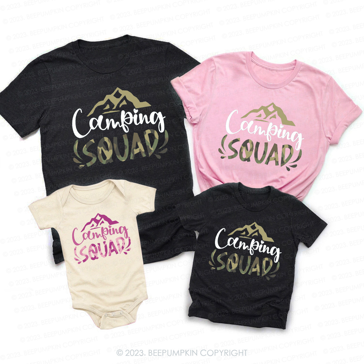 Camping Squad Mountains Family Matching Shirts