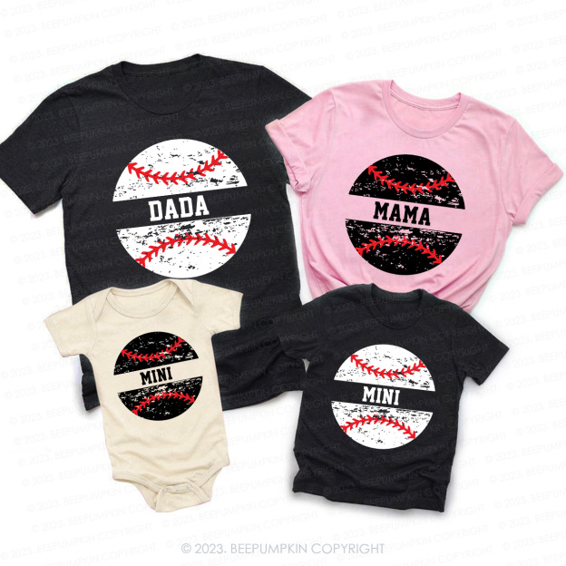 Custom Baseball Name Family Matching Shirts