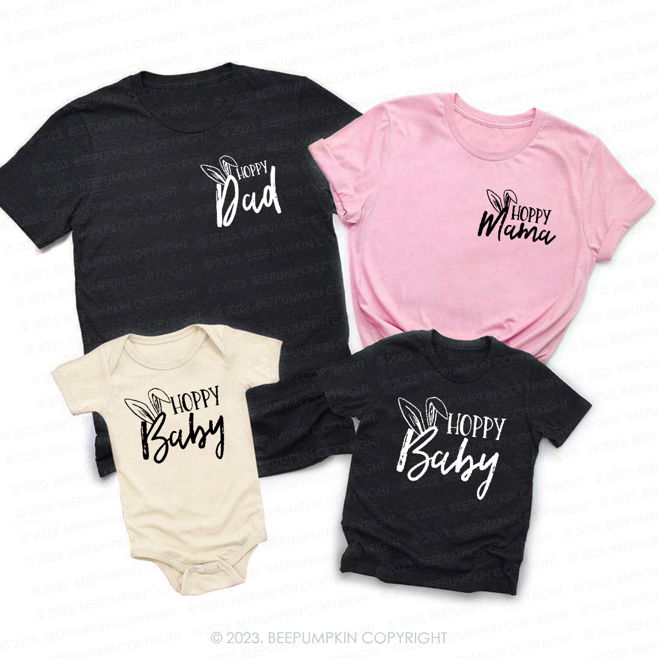 Hoppy Bunny Ears Family Matching Shirts