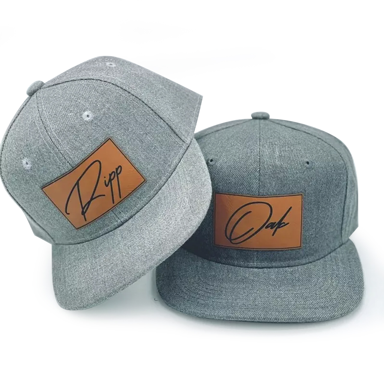  UPF 30+ Snapback Hat Vegan Leather Patch(hat cap)