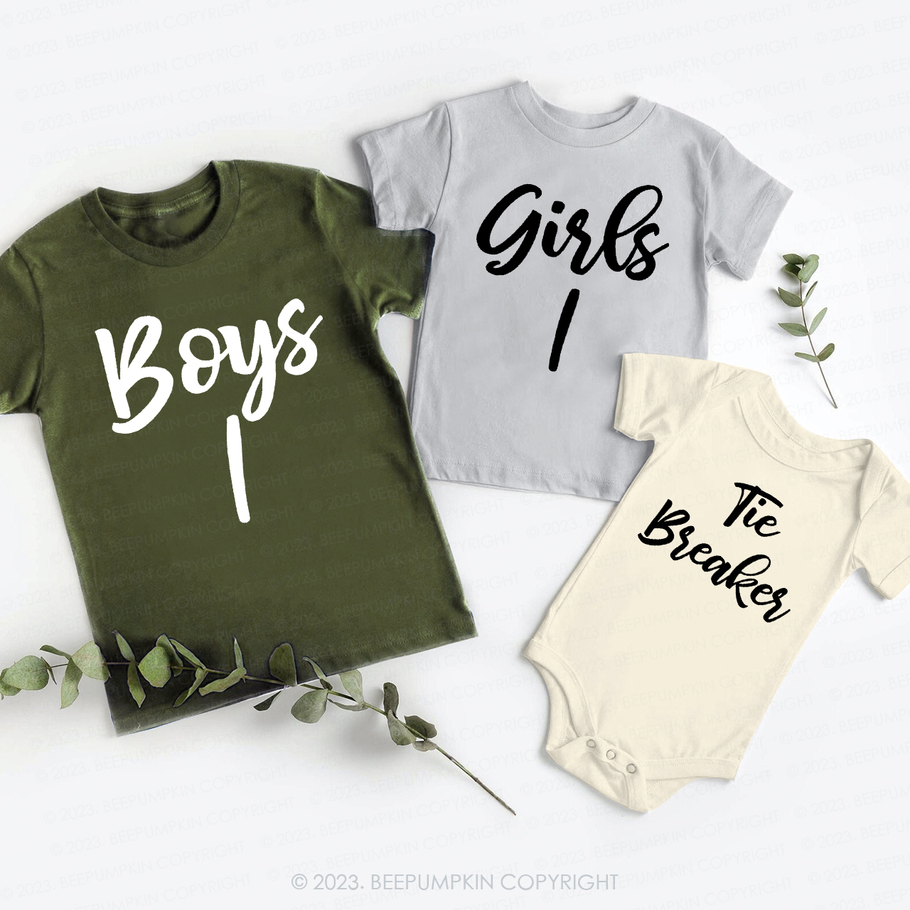 Tie breaker Boys Girls Matching Sibling T-Shirts