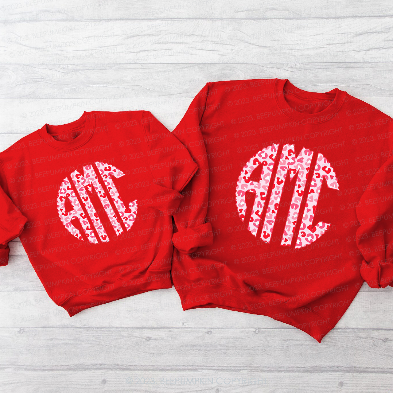 Monogram Personalized  Valentine's Family Matching Sweatshirt