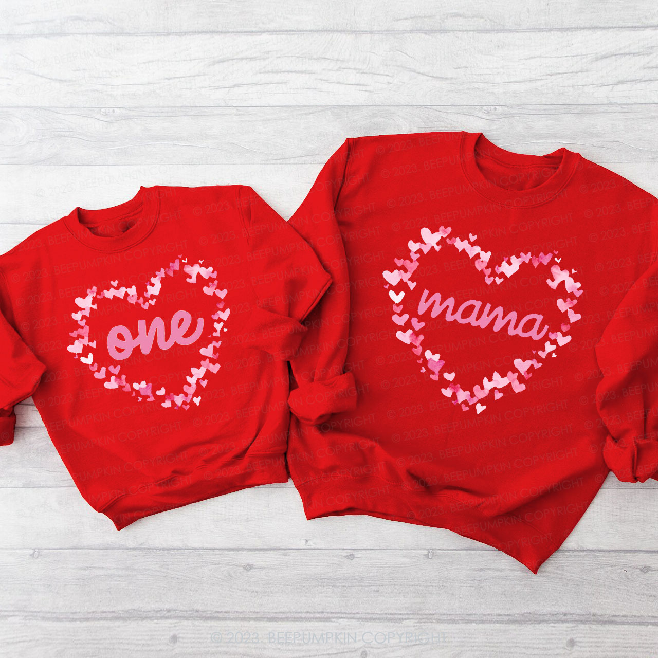 Flower Wreath Little Sweetheart Matching Sweatshirts