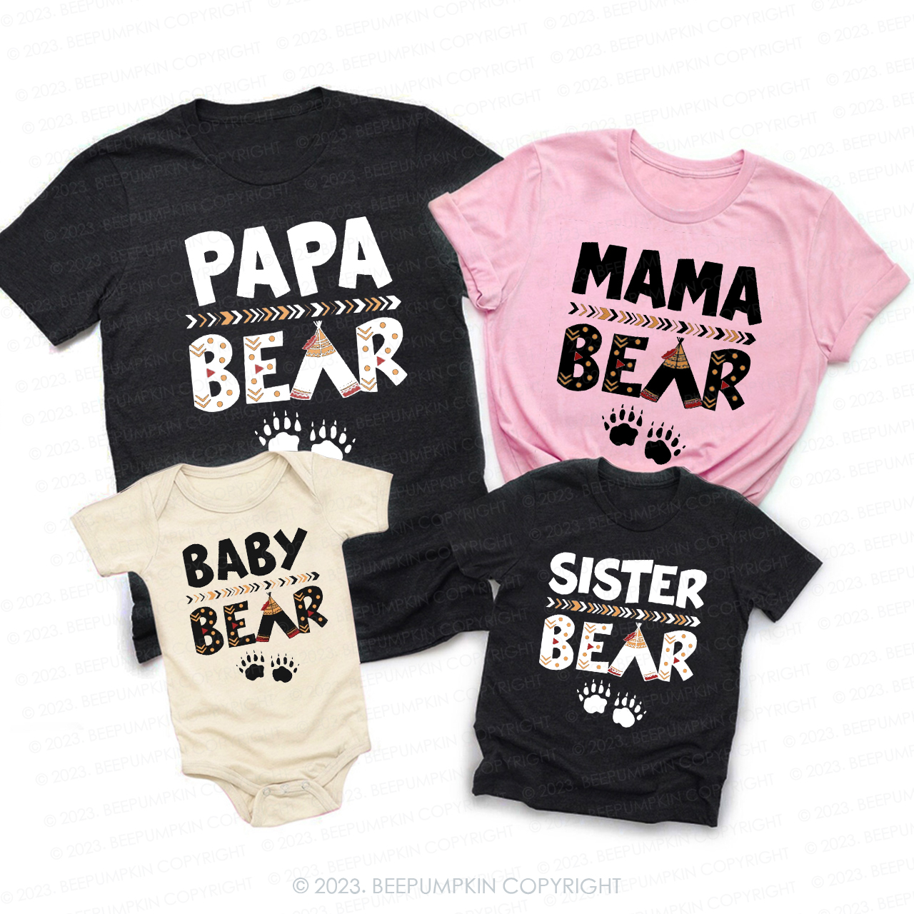 Personalized Bear Family Matching Tees