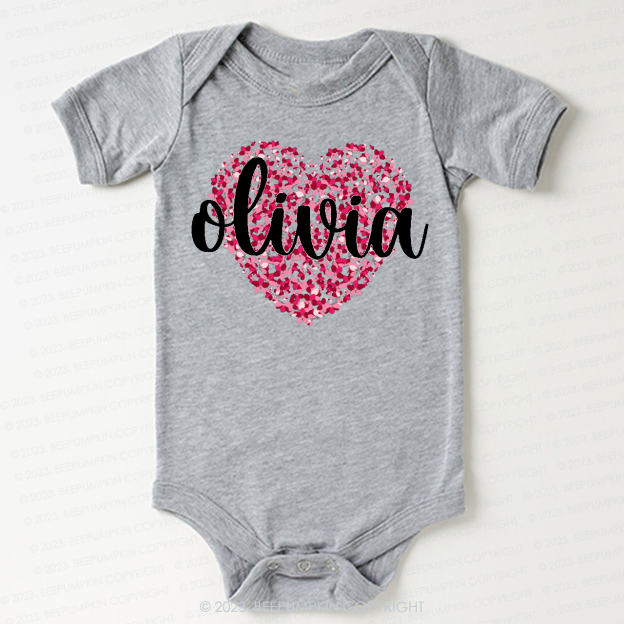 Personalized Floral Valentines Day Bodysuit For Baby